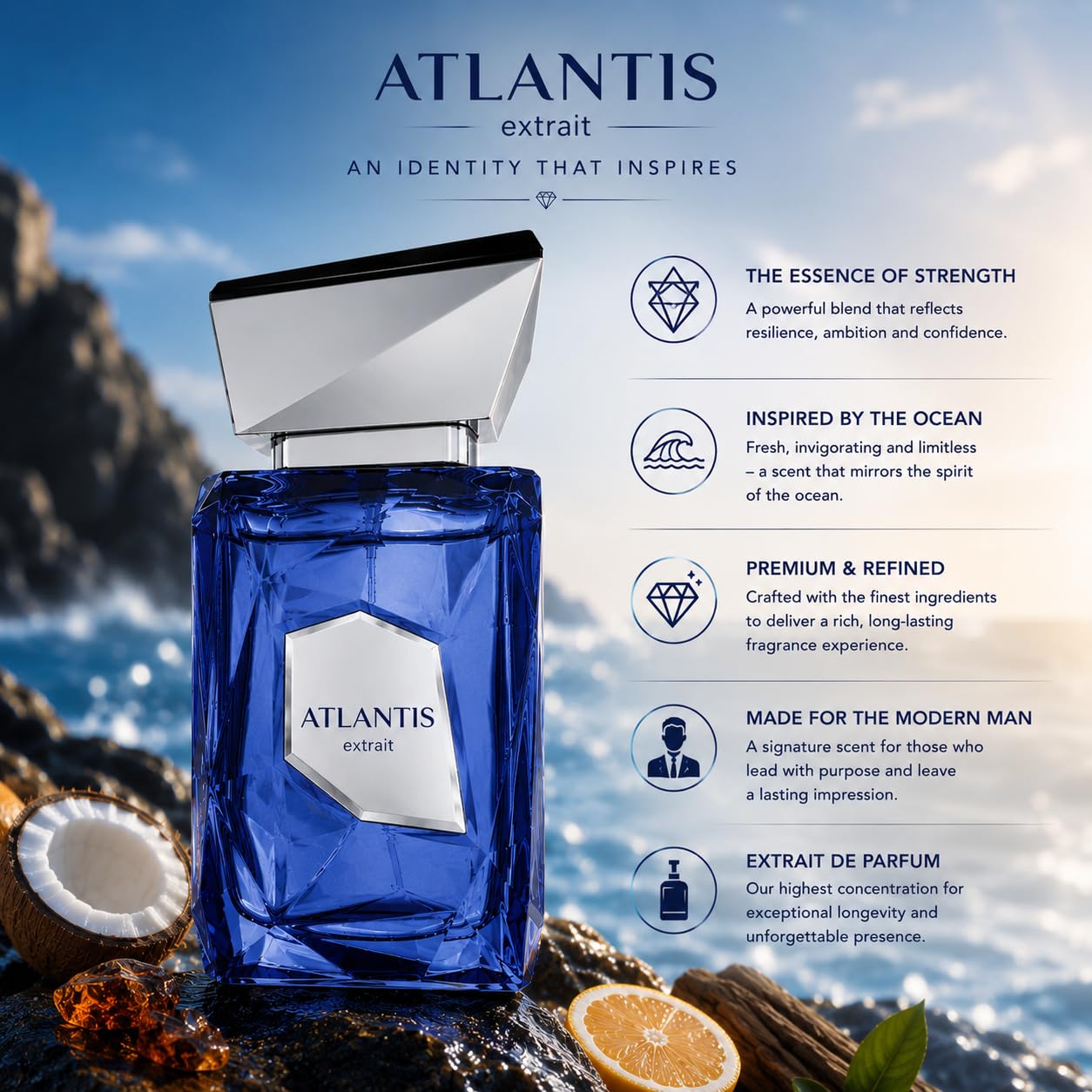 Atlantis Extrait EDP 100ml - Luxurious Fragrance for Men | Long-Lasting Scent