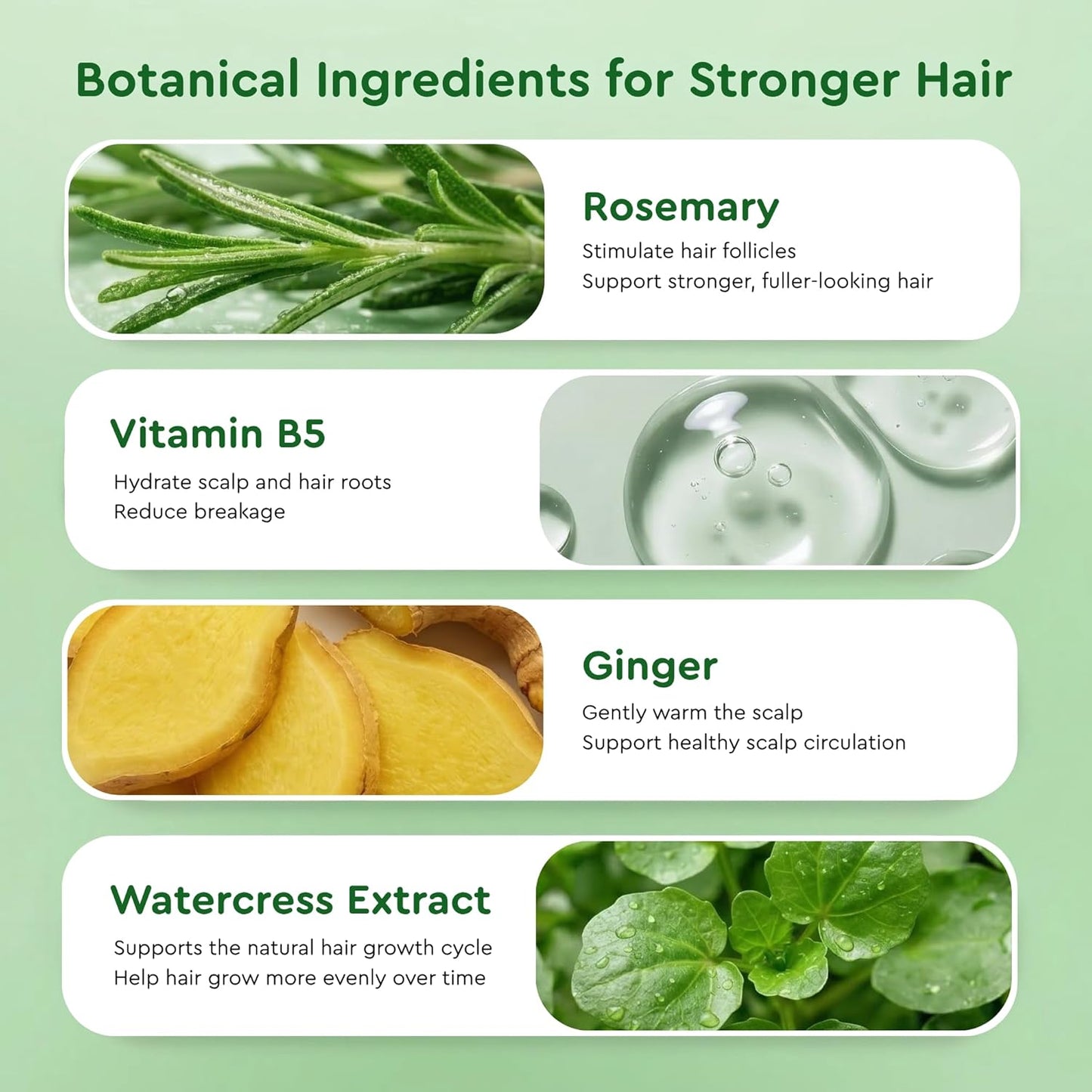 Rosemary Hair Growth Serum - Lightweight Ginger Formula for Thinning Hair | Non-Greasy Scalp Care (0.5 Fl Oz)