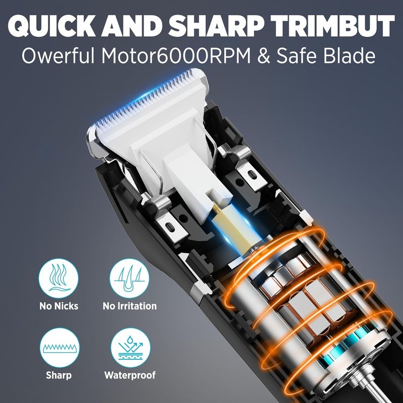 Electric Razor for Men: 2-in-1 Beard & Nose Hair Trimmer for Men - IPX7 Waterproof Shavers for Temple Groin Body Ear Hairs Trimmer - Best Gifts for Husband
