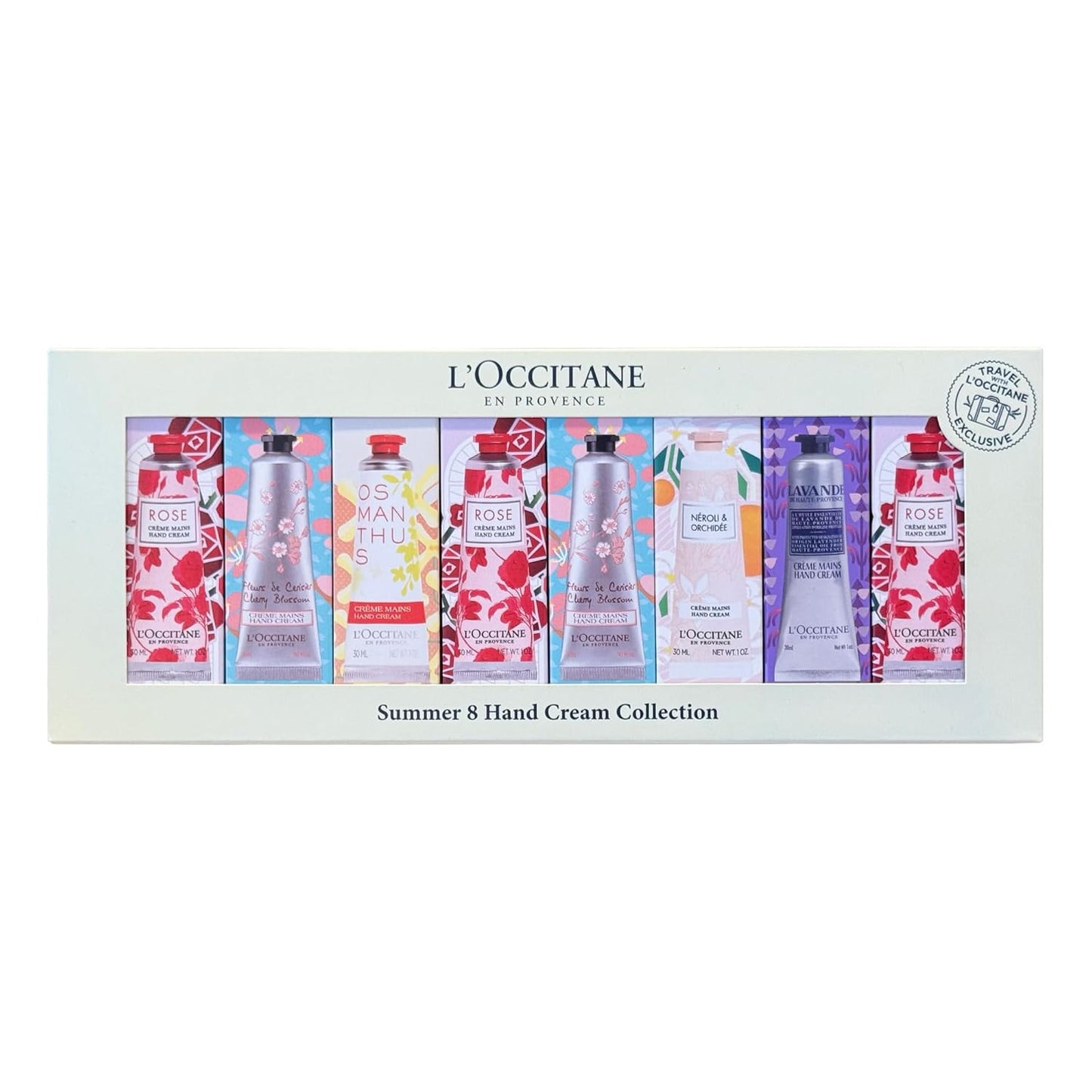 L'OCCITANE Hand Cream Set - 8 Nourishing Travel-Size Tubes with Shea Butter | Moisturizes & Repairs Dry Hands