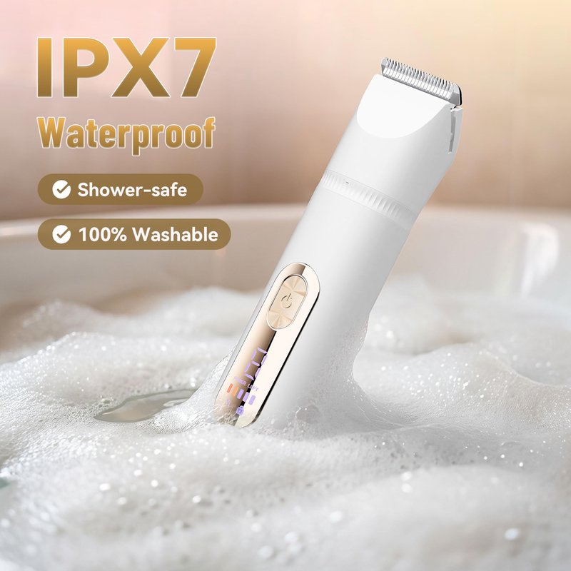 DERMAWAVE 5-in-1 Electric Bikini Trimmer for Women Pubic Hair, Waterproof Electric Razor Foil Shaver Hair Trimmer Epilator for Face, Nose, Ear, Bikini Line Area, Body, Leg, USB-C Rechargeable, White