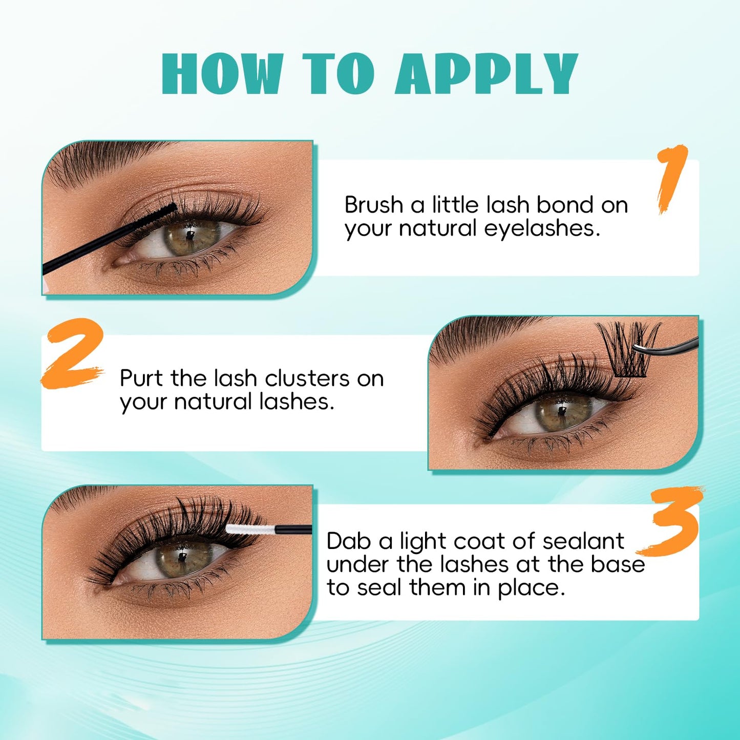 GEMERRY Eyelash Extensions Kit Wispy Natural Eyelash Clusters Kit Cluster Lashes Wispy Individual Extension 8-16MM Soft & Lightweight, DIY Lash Extensions with Lash Bond and Seal,Tweezers