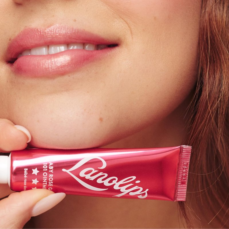 Lanolips Baby Rose Gold 101 Ointment - Tinted Lip & Cheek Balm for Natural Blush - Hydrating Formula (9g)