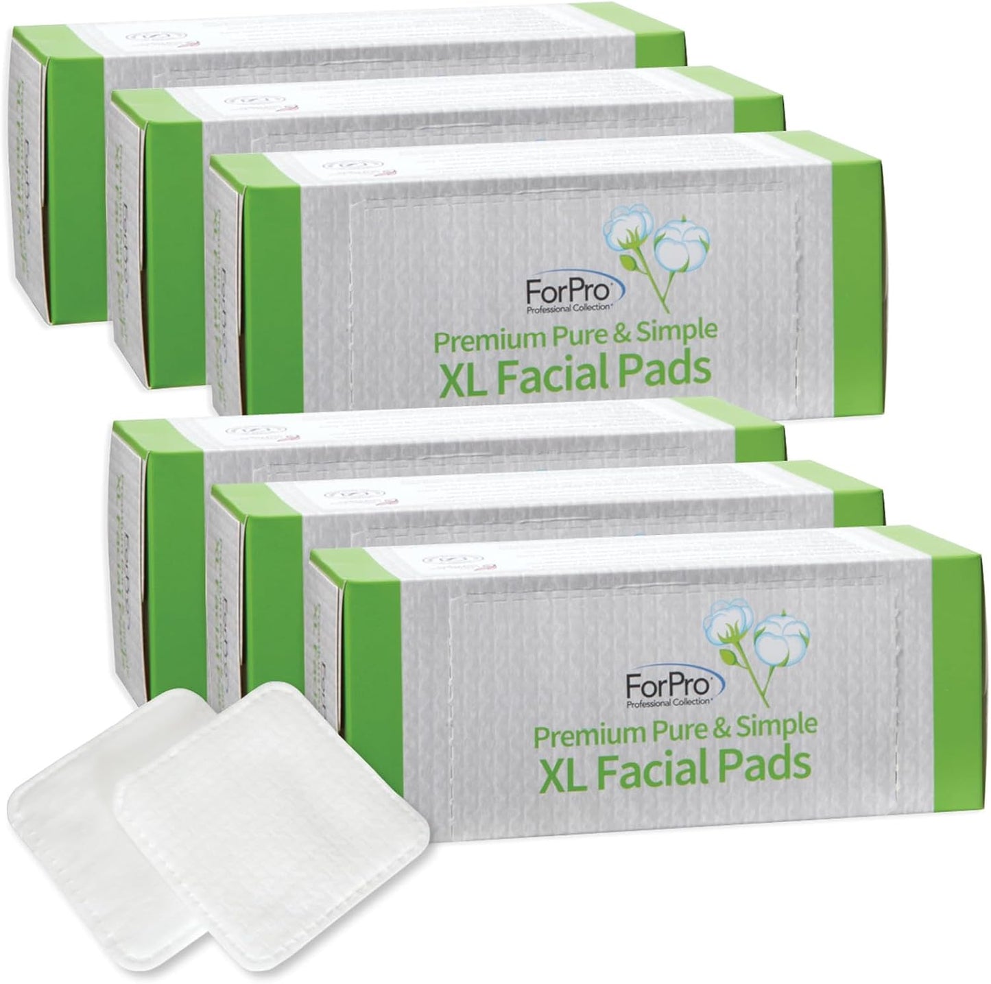 Premium XL Facial Pads - Triple Layered Ultra Soft Disposable Makeup Remover | 100% Vegan, 60-Count