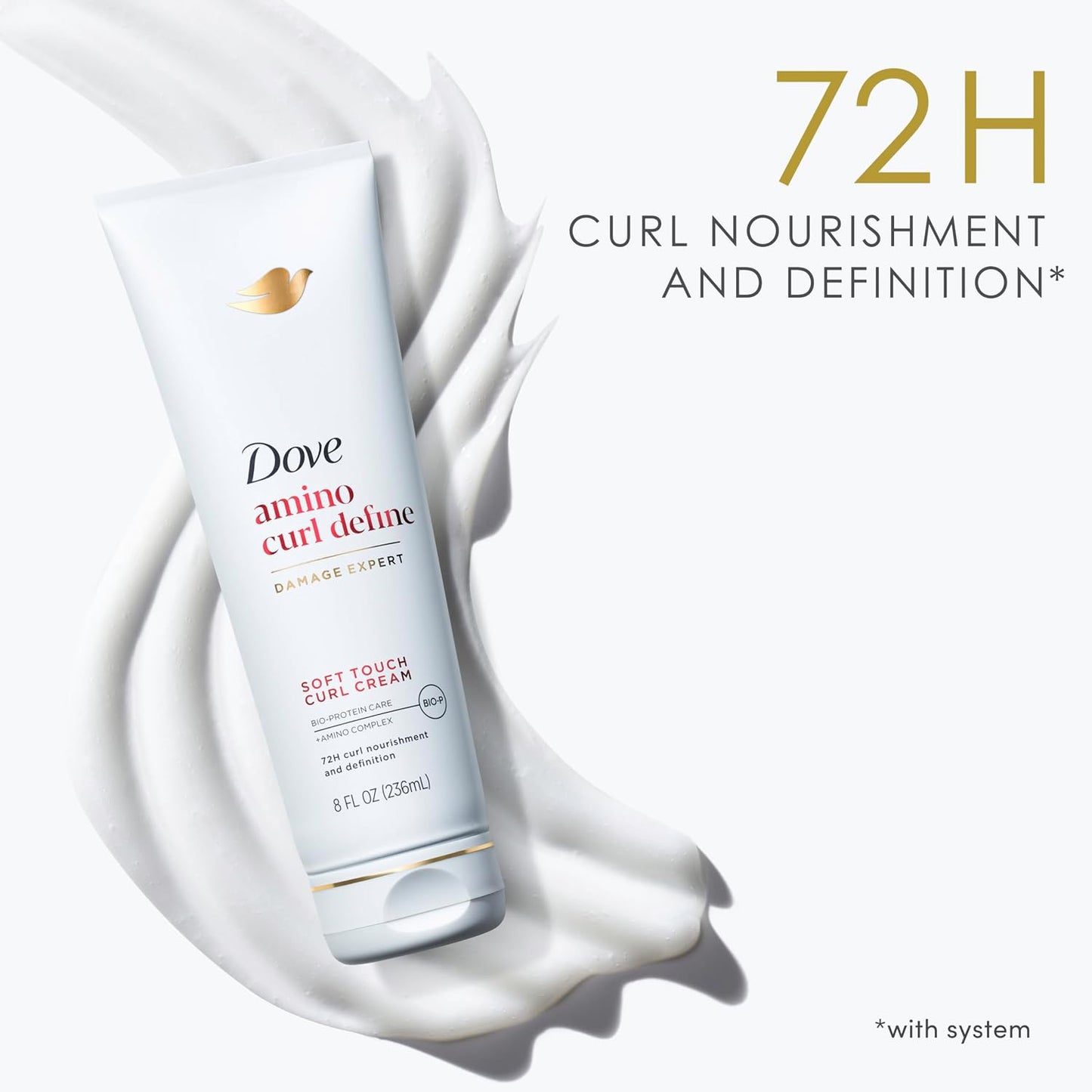 Dove Curl Cream - Amino Curl for Curly & Coily Hair with Bio-Protein Technology | 8 Fl Oz