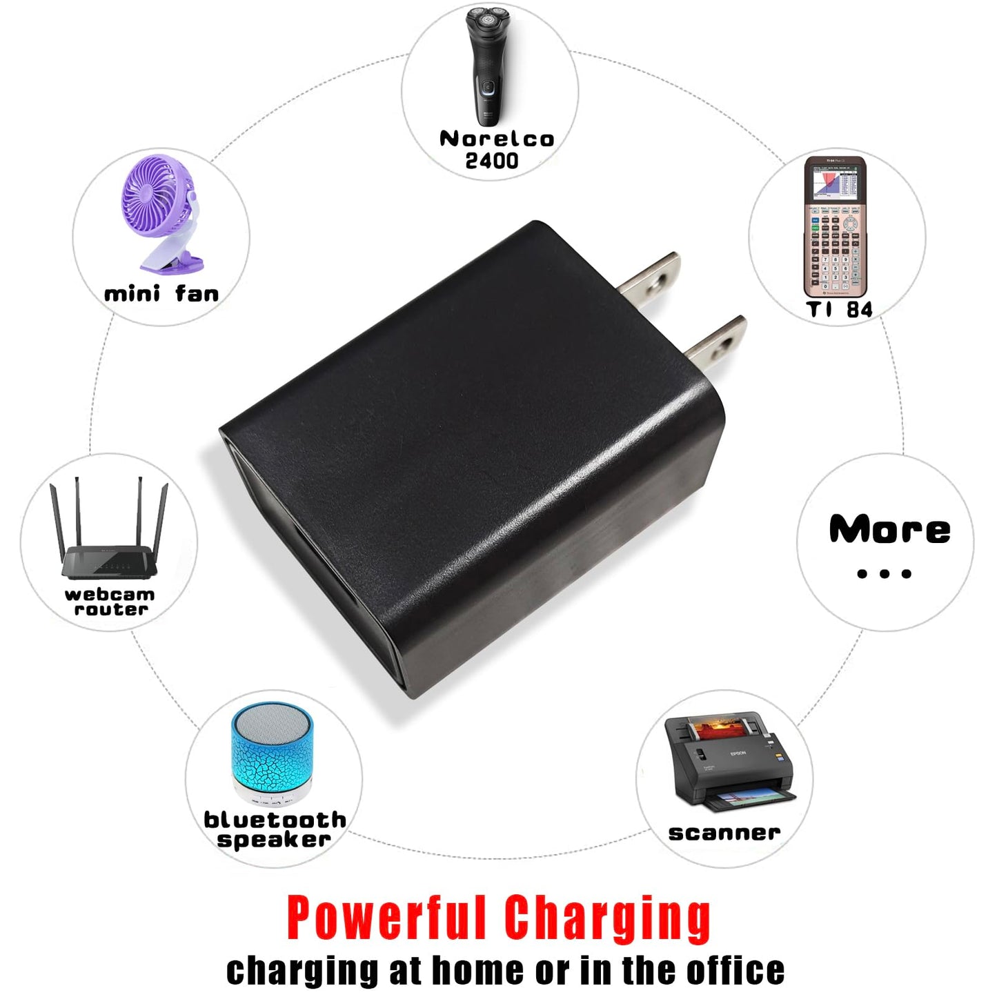 5V Charger Replacement for Philips Norelco 2400 3600 3900, Norelco Multigroom 5000 7000, Norelco OneBlade QP2724 Electric Trimmer and Shaver, TI 84 Plus CE USB Charging Block Universal Travel Plug