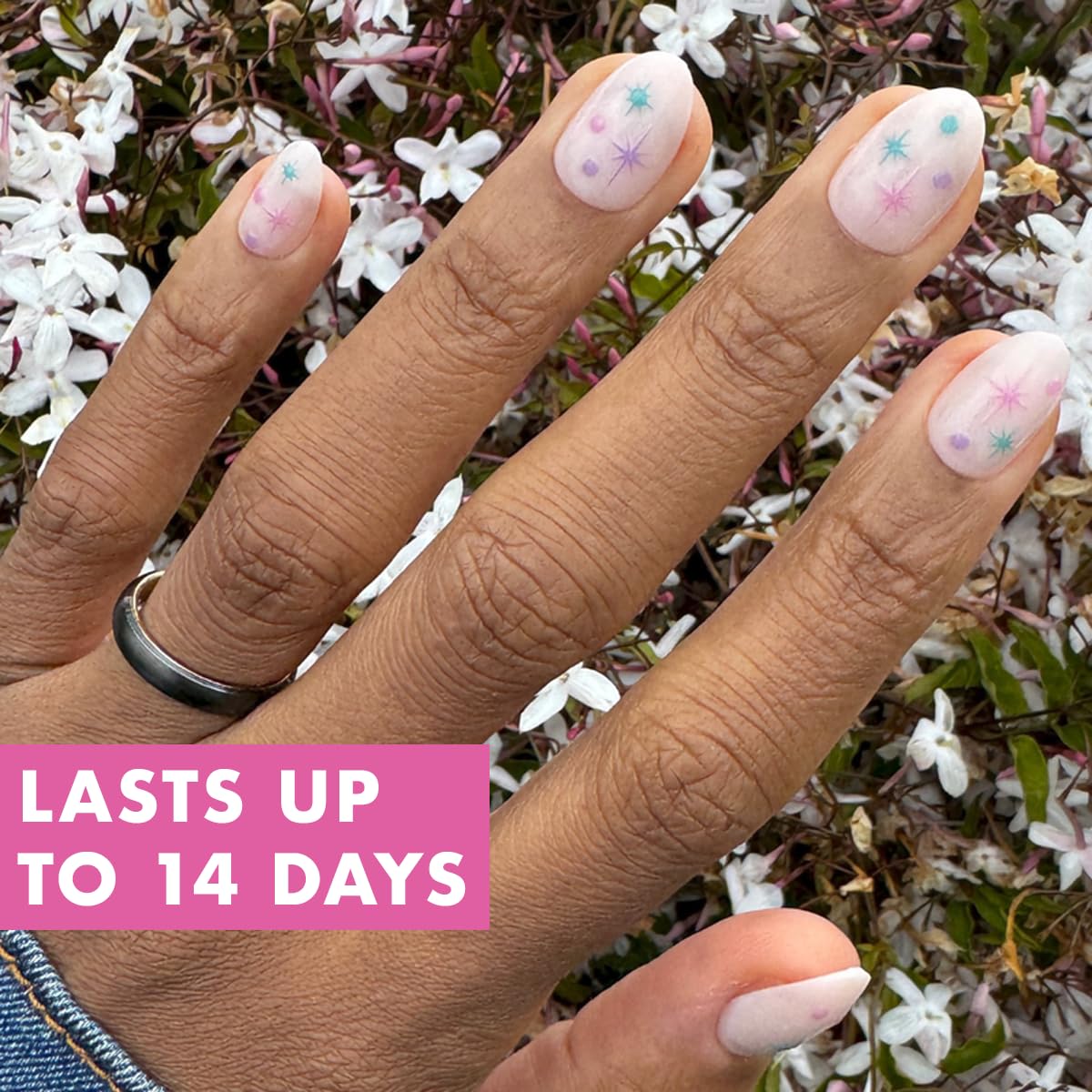 Maximalist Press-On Nails | 42 Non-Toxic Fake Nails in 21 Sizes | Short Almond Sparkle Party Design