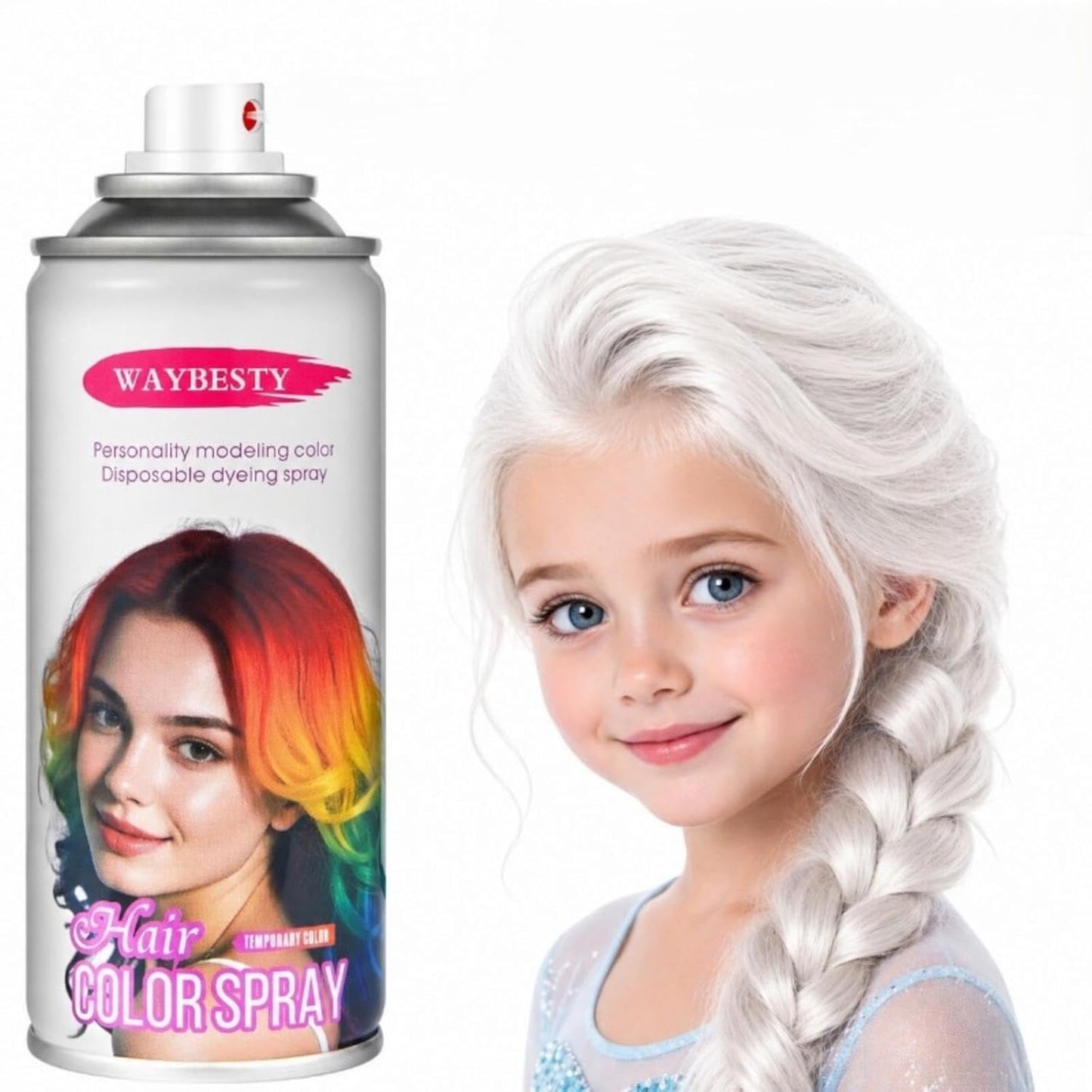 Temporary Black Hair Color Spray - Washable One-Day Dye for Kids, Women & Men | Ideal for Cosplay & Parties (120ml)