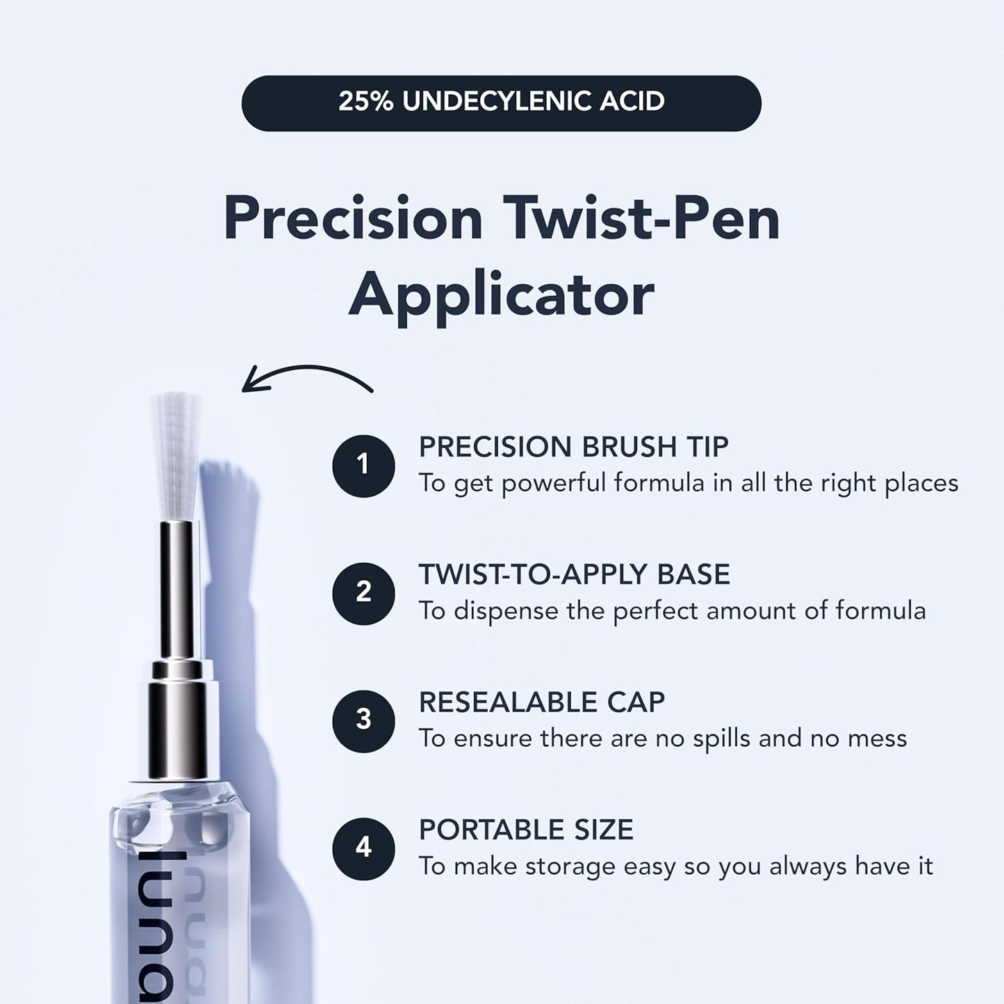 Antifungal Pen for Athlete’s Foot & Jock Itch - 25% Undecylenic Acid with Tea Tree & Aloe - 3-Pack Twist Pen (9ML)