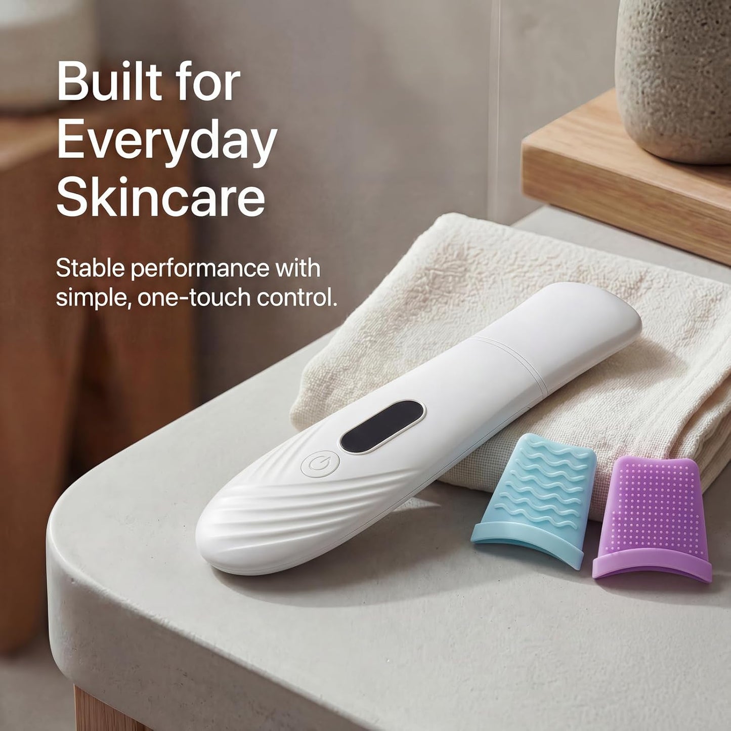 Face Scrubber - Skin Scrubber Spatula for Deep Cleansing | Blackhead Remover with 4 Modes (White)