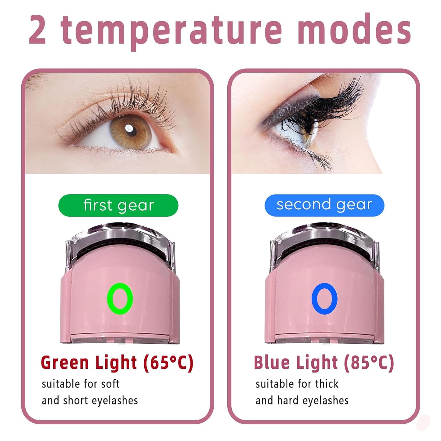 Heated Eyelash Curler - USB Rechargeable Electric Lash Curler with Silicone Pad | Long-Lasting Makeup Tool for Women