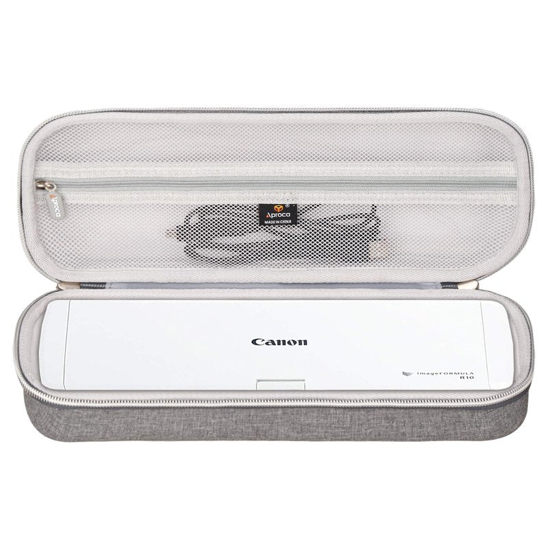 Aproca Case Compatible with Canon ImageFORMULA R10 / ImageFORMULA P-215II Portable Document Scanner, Hard Storage Bag for Accessories -Grey (Case Only)