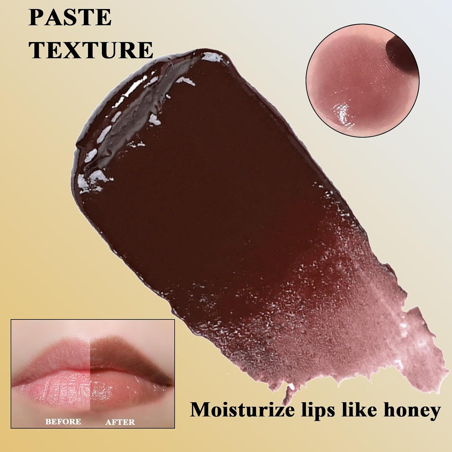 Honey Lipstick - Tinted Hydrating Lip Balm with Sheer Formula | Natural Glossy Finish (1 PC Black)
