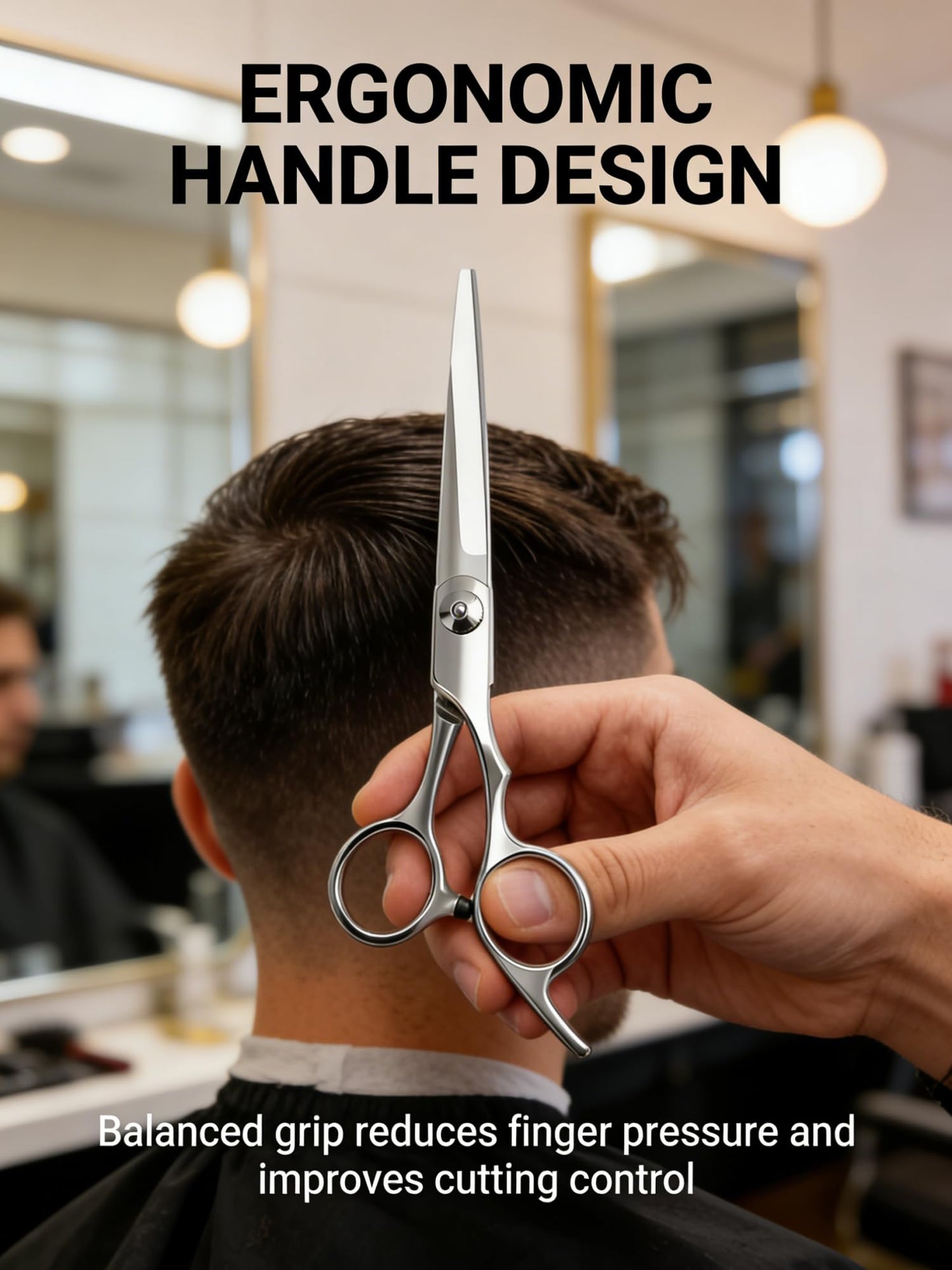 2-Pcs Hair Scissors Set, 6.5-inch Stainless Steel Hair Cutting Scissors Shears and 1 Comb for Pet, Men, Women