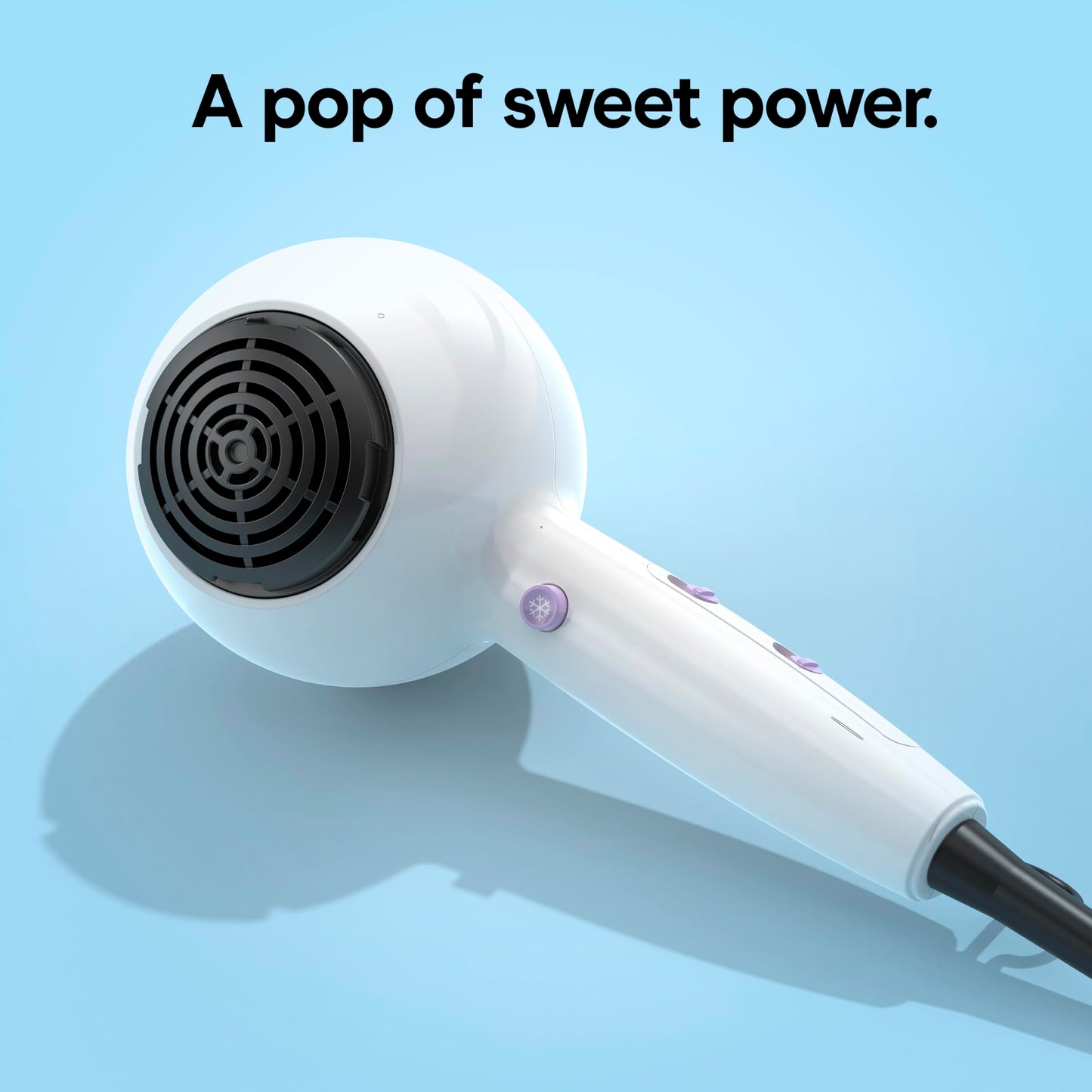 Conair Cake Pop Hair Dryer with Diffuser & Concentrator Attachments, Blow Dryer, Hair Dryers for Women, Tourmaline Ceramic Technology, 3 Heat/2 Speed Settings, Compact Hair Dryer w/Concentrator, White