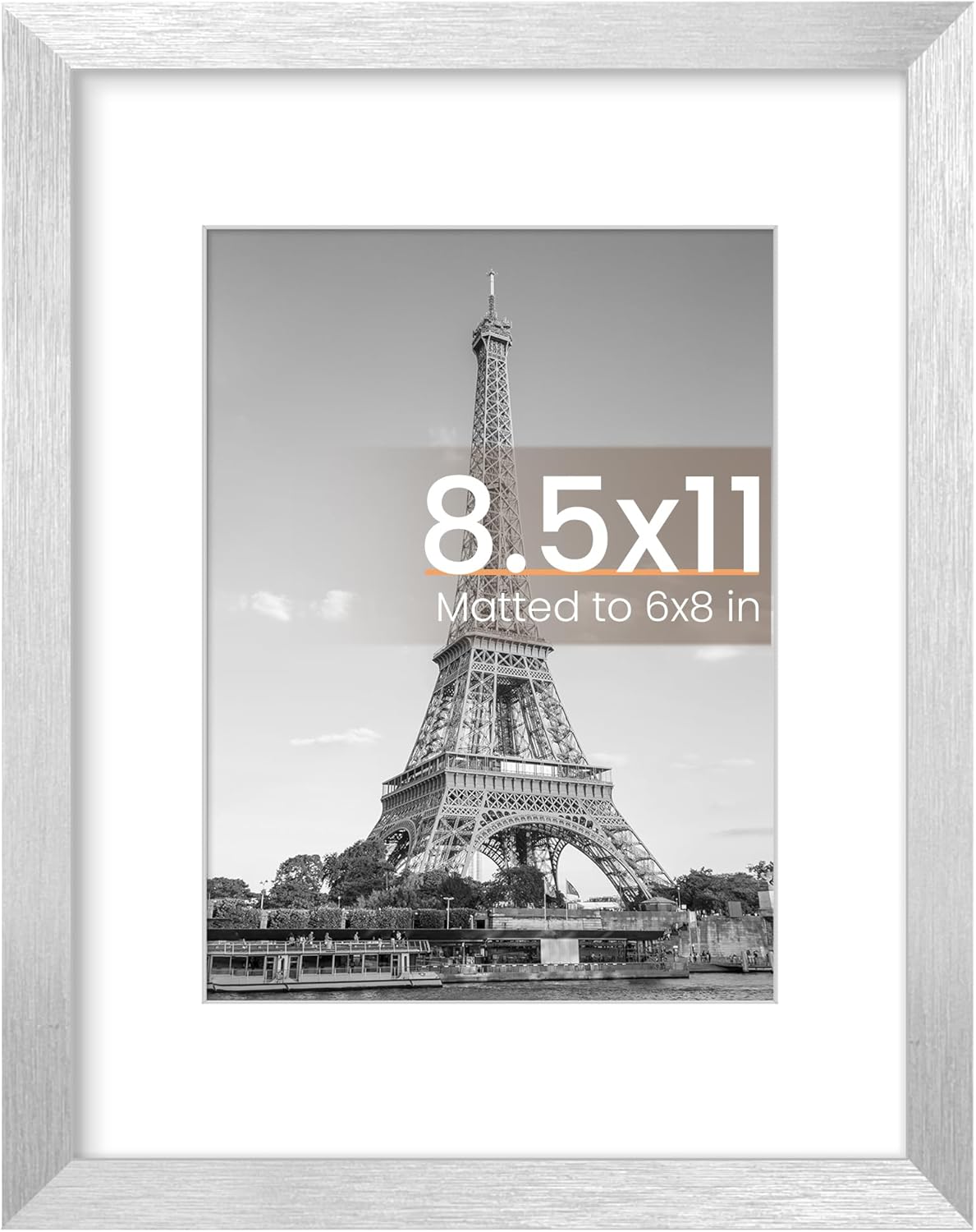 Upsimples 11x14 Picture Frame - Display 8x10 Photos with Mat or 11x14 Without Mat | Black Wall Hanging Frame