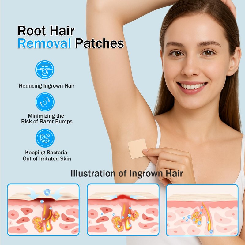 Ingrown Hair Treatment Patch, 48 Pcs Razor Bump Treatment for Bikini Area, Smooth-Feeling Non-Irritating Formula, Ingrown Hair Pads & Pubic Hair Cyst Treatment for Women & Men