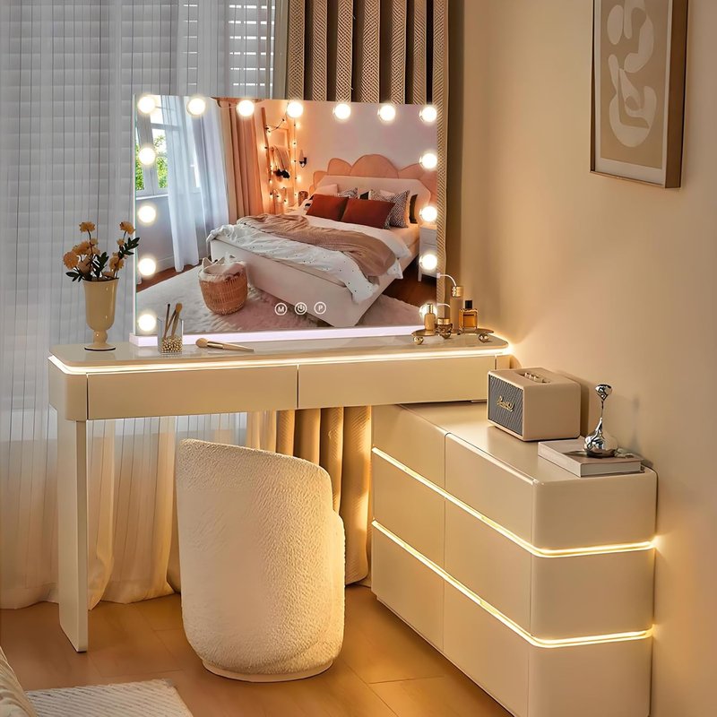 Vanity Makeup Mirror with Lights - Smart Touch Dimmable 3 Colors | Memory Function