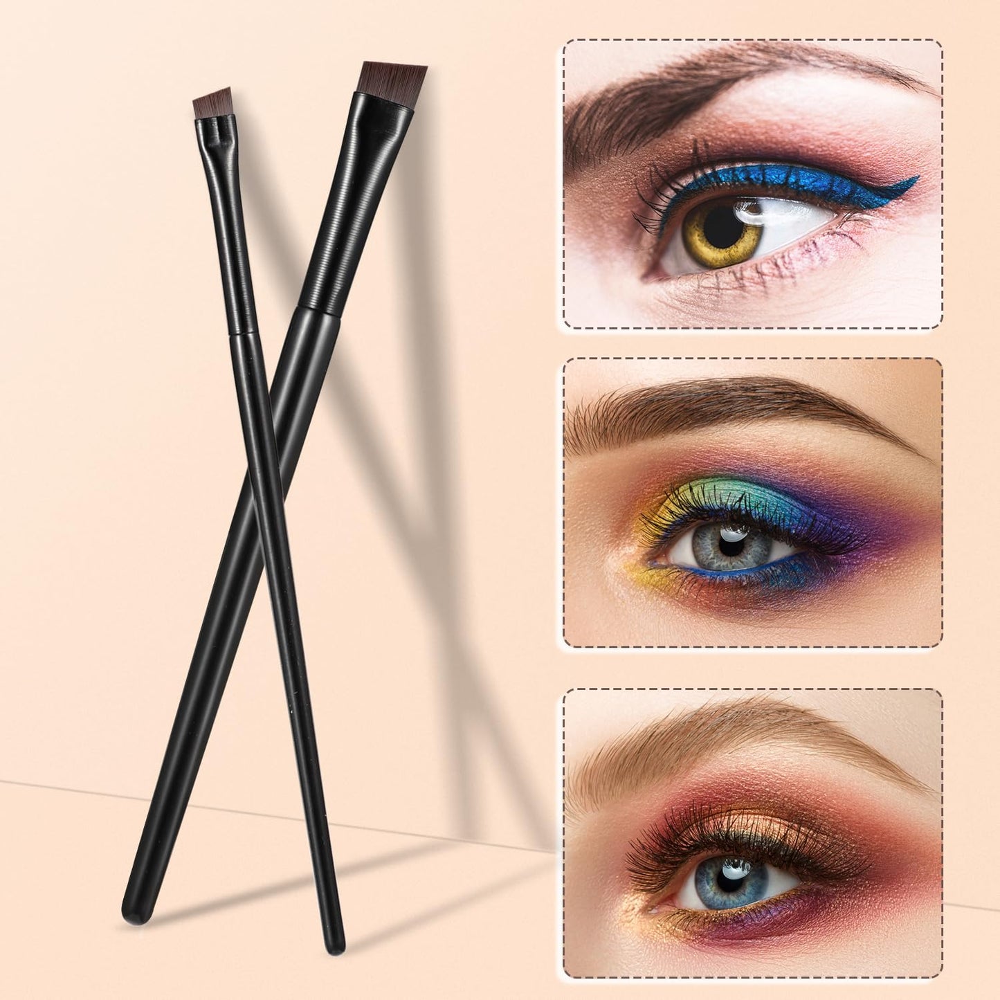 Etercycle 5-Piece Set Eyeliner Brushes for Precision Makeup Application - Fine Angled & Ultra Thin Slanted Flat Angle for Professional Beauty Cosmetic Tool