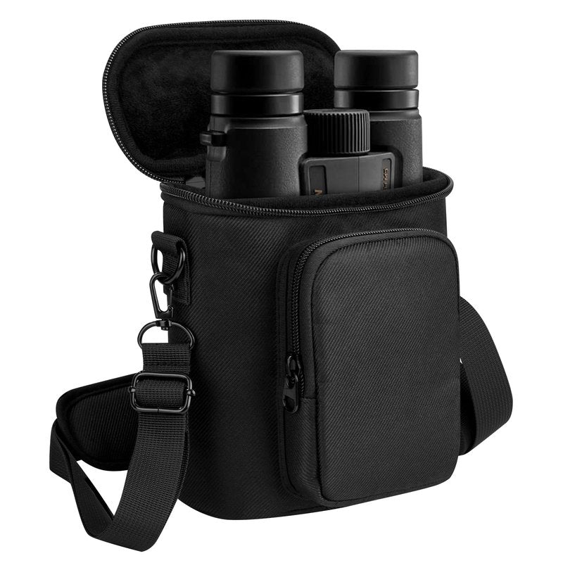 CaSZLUTION Travel Protective Case Compatible with Nikon Monarch M5 M7 PROSTAFF P3 8x42 10x42 Binocular, Durable Fabric Storage Bag for Binocular, Black (Case Only)