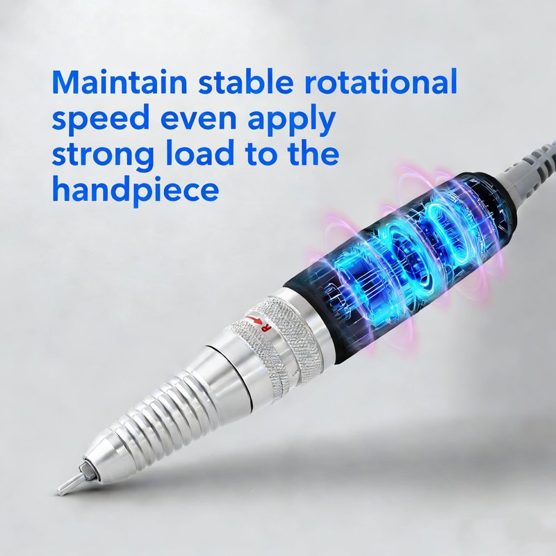 Nail Drill Handpiece for Super UP200, 35000RPM Professional Electric Nail File Handle Replacement 3 Pins for Manicure Art Tool, Low Noise and Smooth (Only Handpiece)