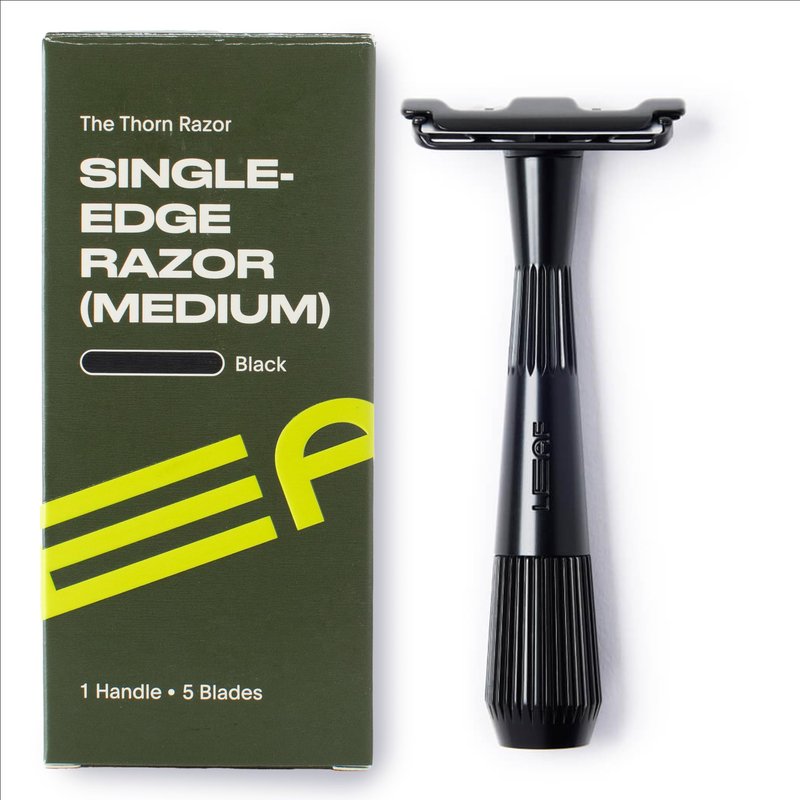 Leaf Shave | Twig Razor, Mercury - All-Metal, Eco-Friendly Shaver for Men & Women; Includes 5 Stainless Steel Single-Edge Blades; Recommended for Face Shaving Lighter Hair and Sensitive Skin