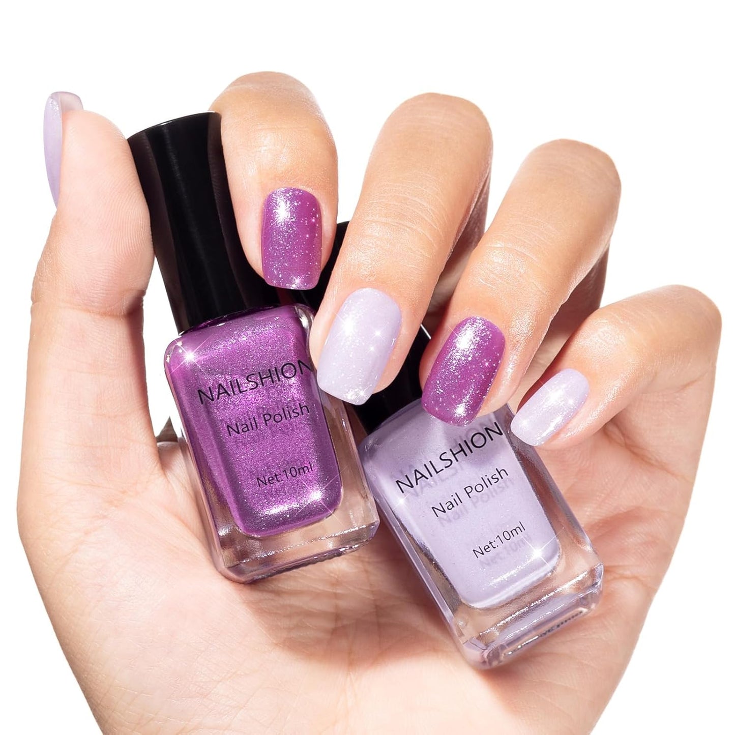 Clear Top Coat & Sheer Pink Base Coat Nail Polish Set - Strengthening Anti-Chip Formula, Quick Dry, Salon Quality
