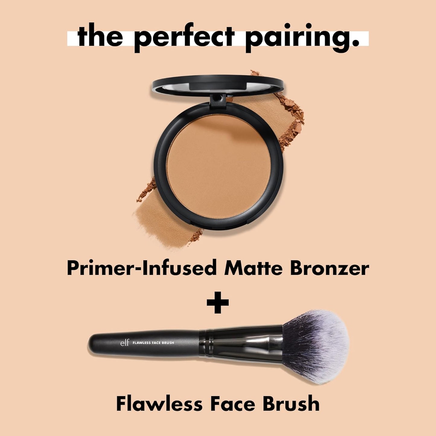 e.l.f. Primer-Infused Bronzer - Long-Wear Matte Contour for Cheeks | Forever Sun Kissed, 0.35 Oz