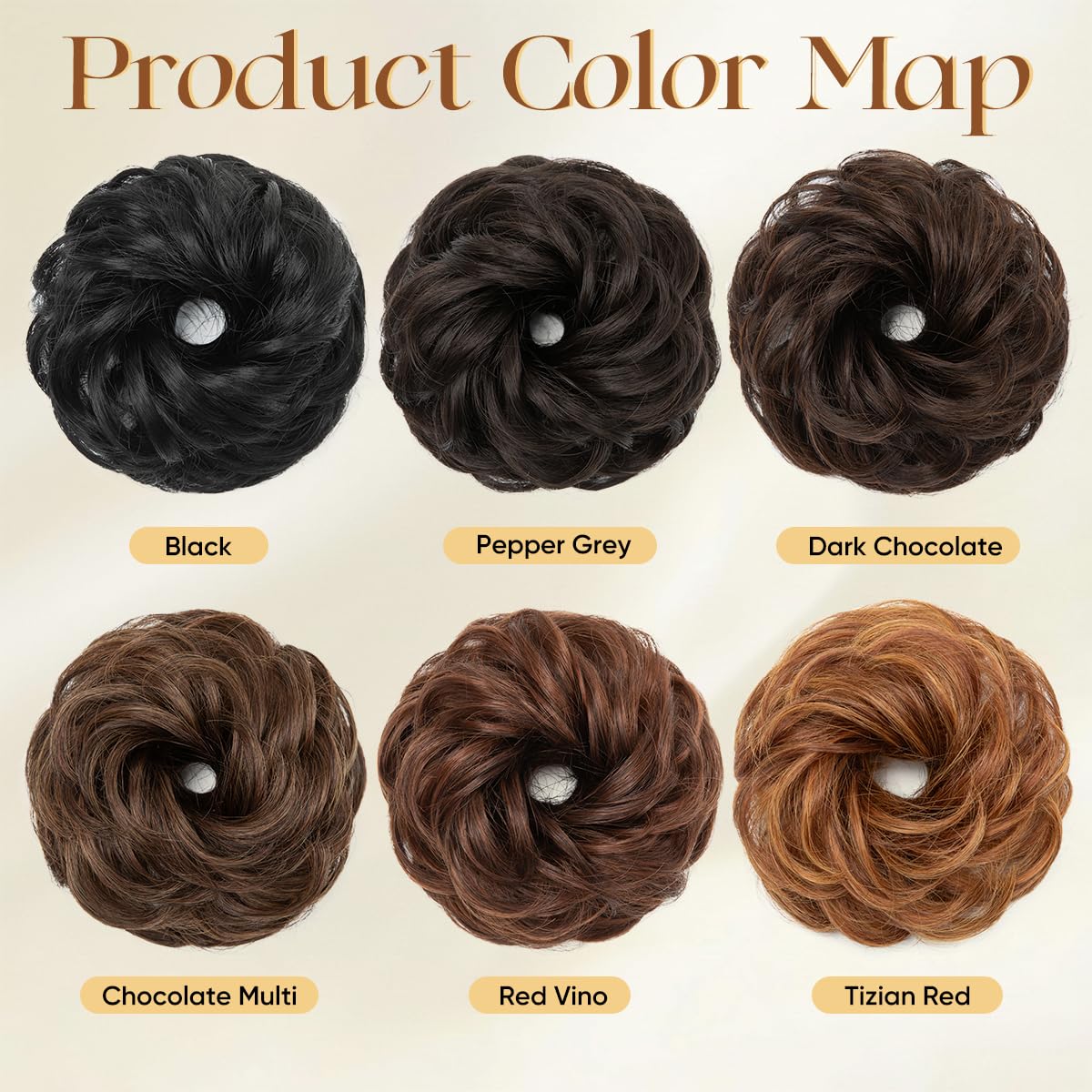 CJL HAIR Small Messy Bun Hair Pieces for Women Thin Hair Synthetic Curly Mini Scrunchies Hairpiece Updo with Elastic Band 2PCs Tizian Red