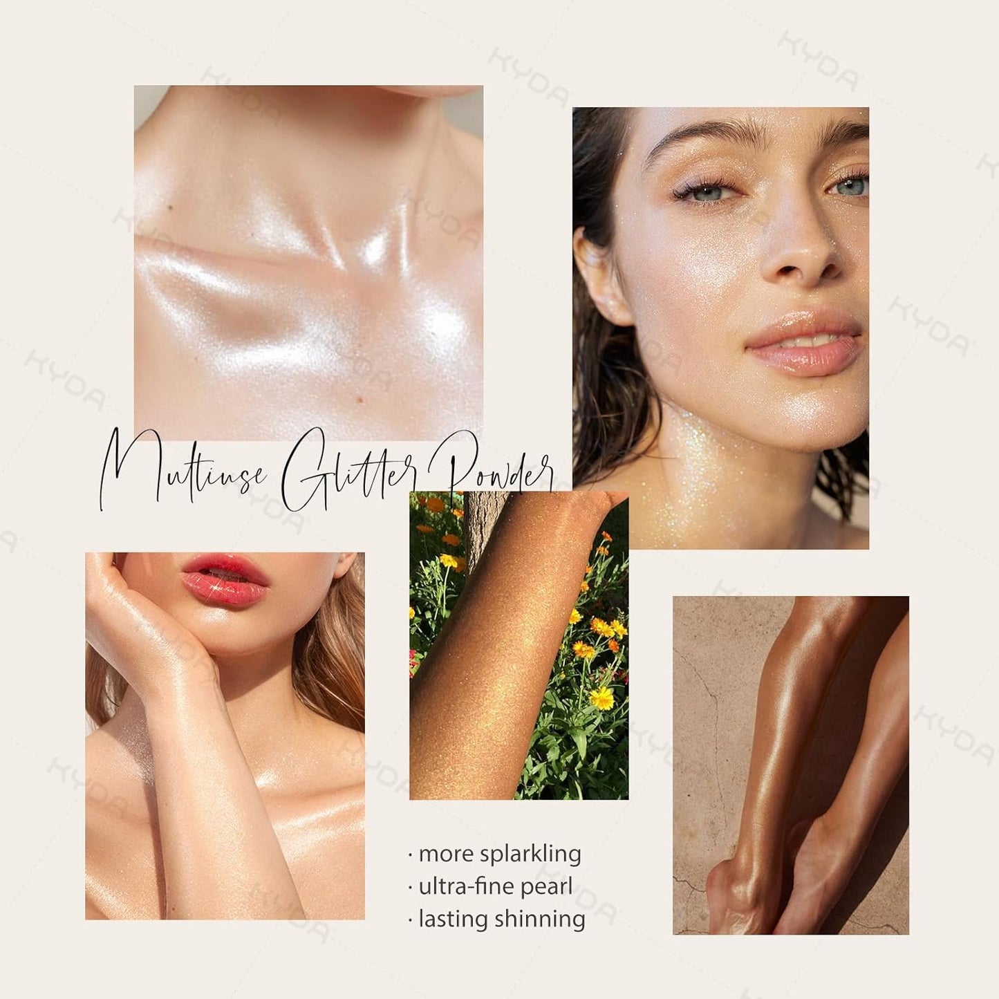 Champagne Body Glitter Spray - Shimmering Loose Powder for Hair, Face & Nail Art | Perfect for Holidays & Crafts