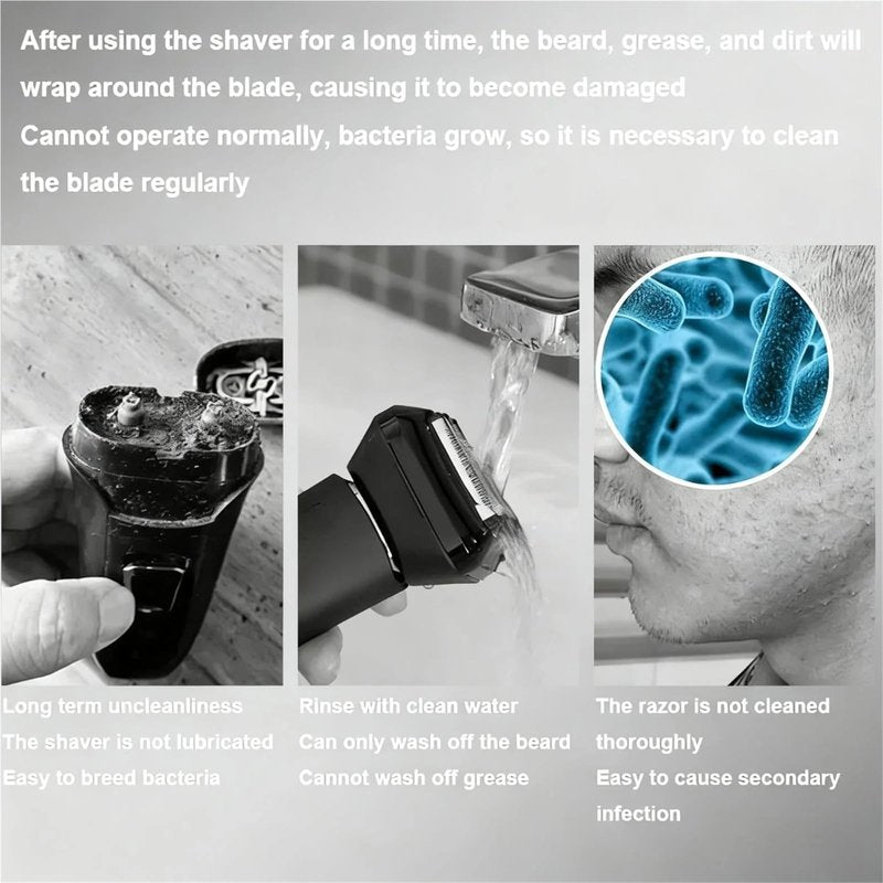 Shaver Cleaning Fluid. Compatible For Braun Clean & Renew Refill Cartridges CCR, For For Series 3 5 7 9, Residual Hair & Skin Particles, Lemon Scen(2PCS)