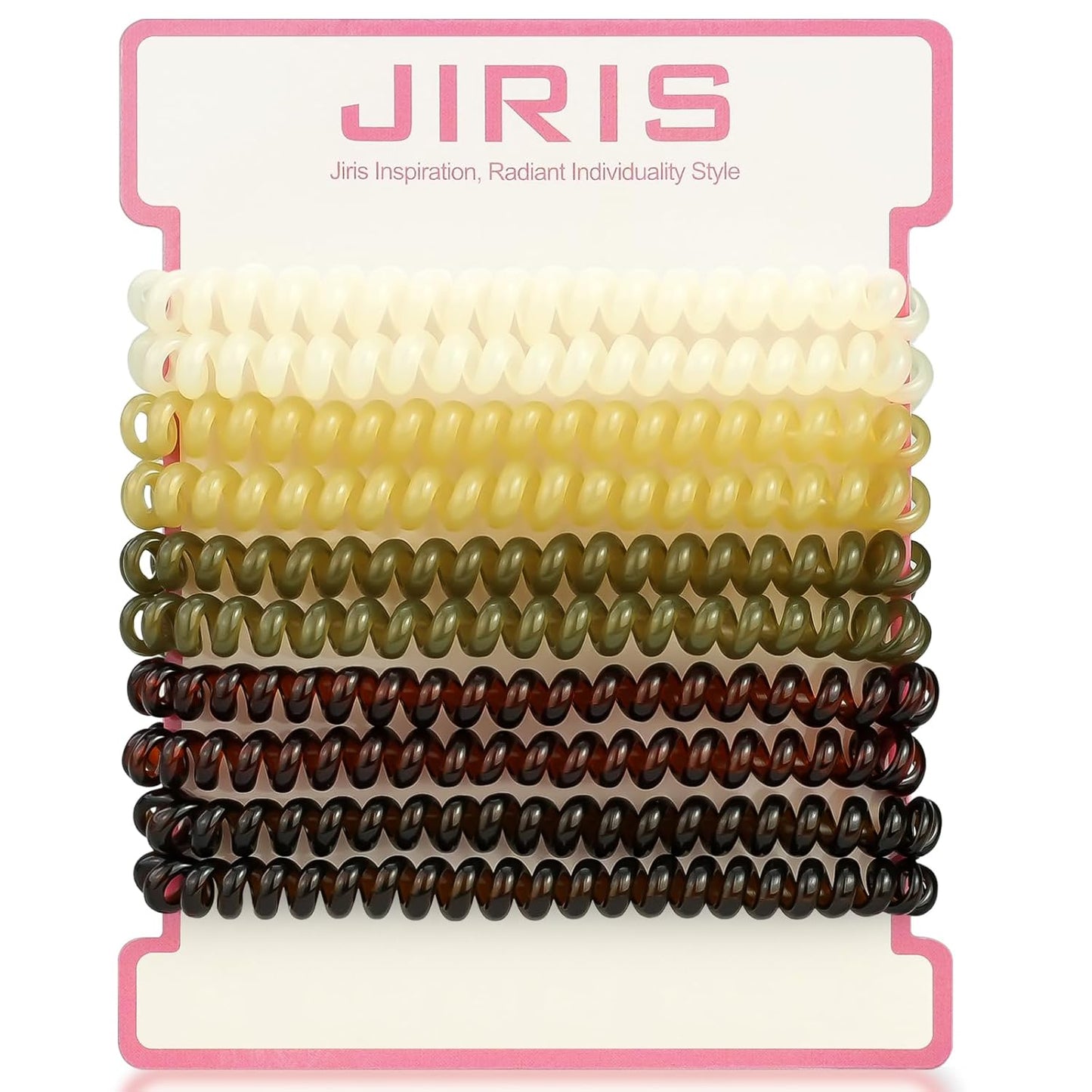 Spiral Hair Ties - 10-Pack No-Damage Elastic Coil Ponytail Holders | Waterproof Non-Slip Bands for All Hair Types