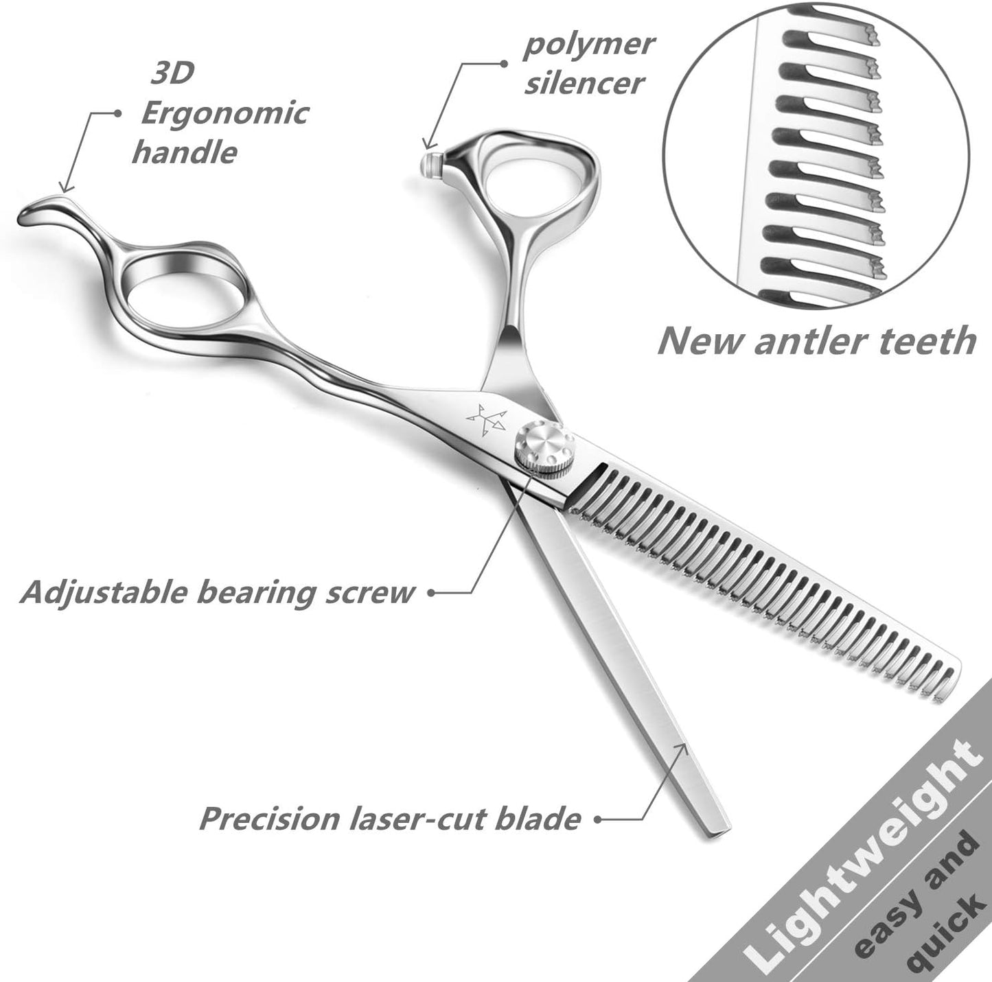 Professional Hair Thinning Scissors - 6.5 Inch Stainless Steel Texturizing Shears for Men & Women | Barber & Salon Use