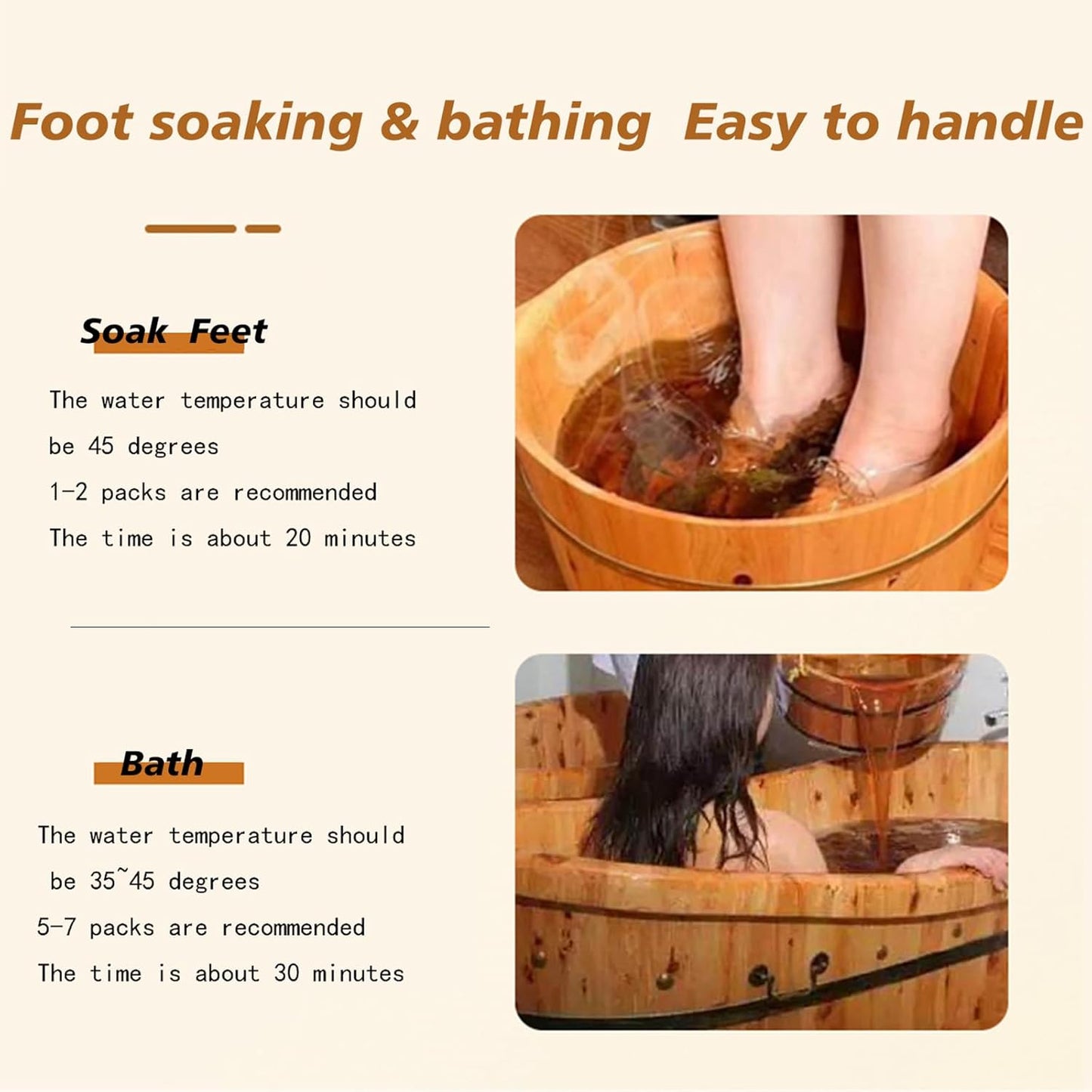 Herbal Foot Soak Bags - Natural Ginger & Mugwort Detox | Soothes Tired Feet | 30 Pack, 32 Ounce