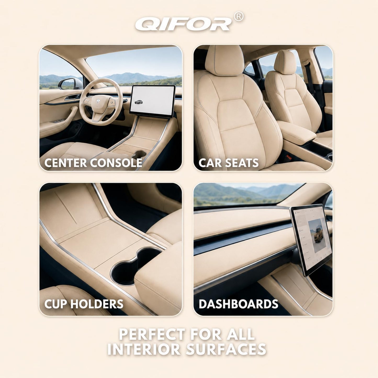 QIFOR Interior Cleaner,Effective Car Leather Car Seat Cleaner(1 PCS)