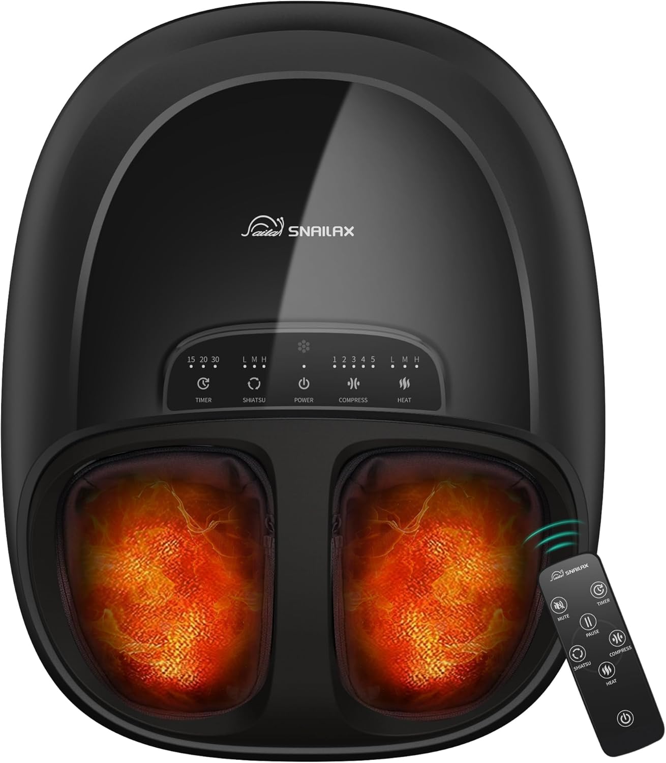Snailax Shiatsu Foot Massager for Plantar Fasciitis | Heat & Kneading Function, Remote Control, Foot Warmer