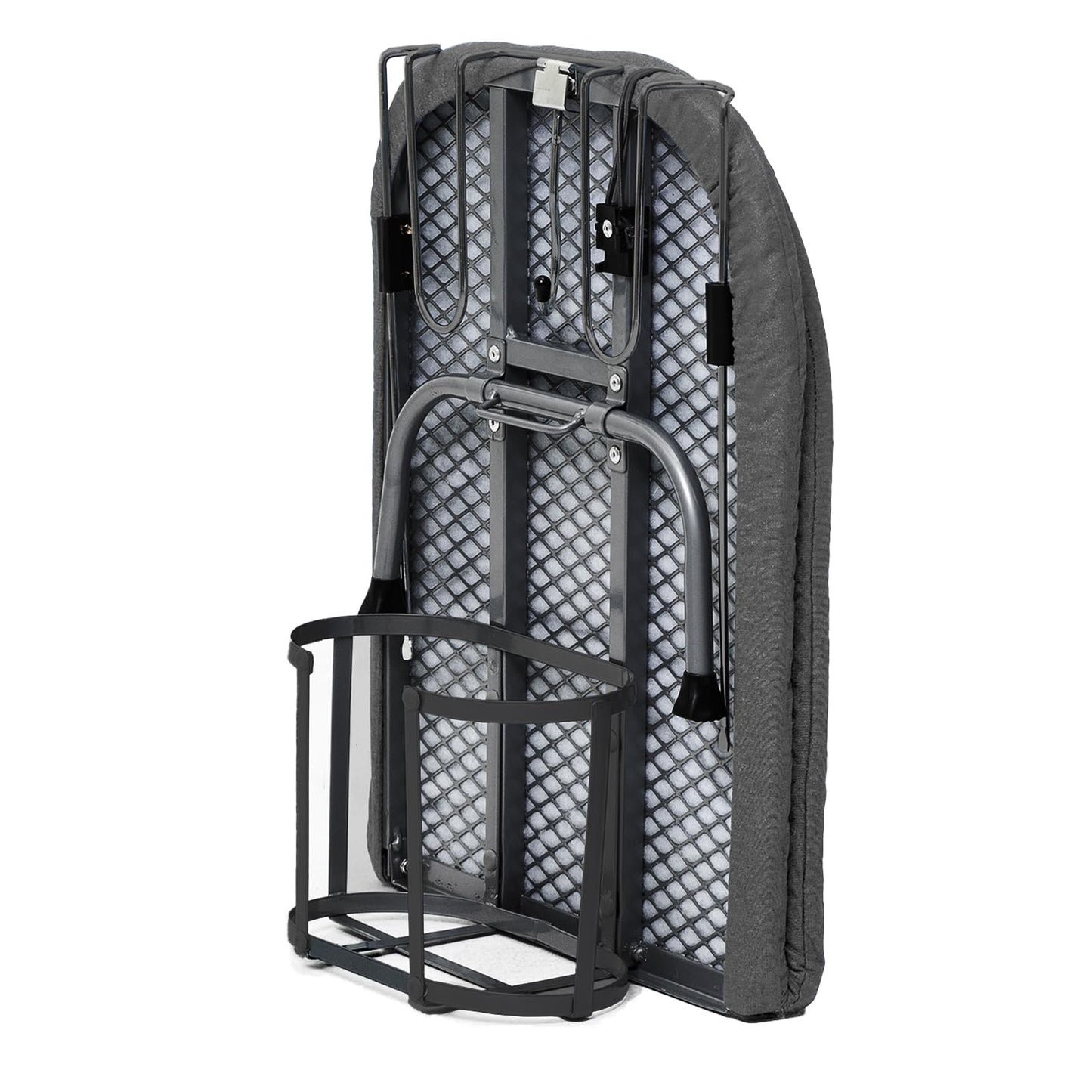 Tabletop Ironing Board with Iron Holder, RAINHOL Small Folding Ironing Board with Cover and Pad, Portable Compact Mini Iron Table for Home & Travel, Black