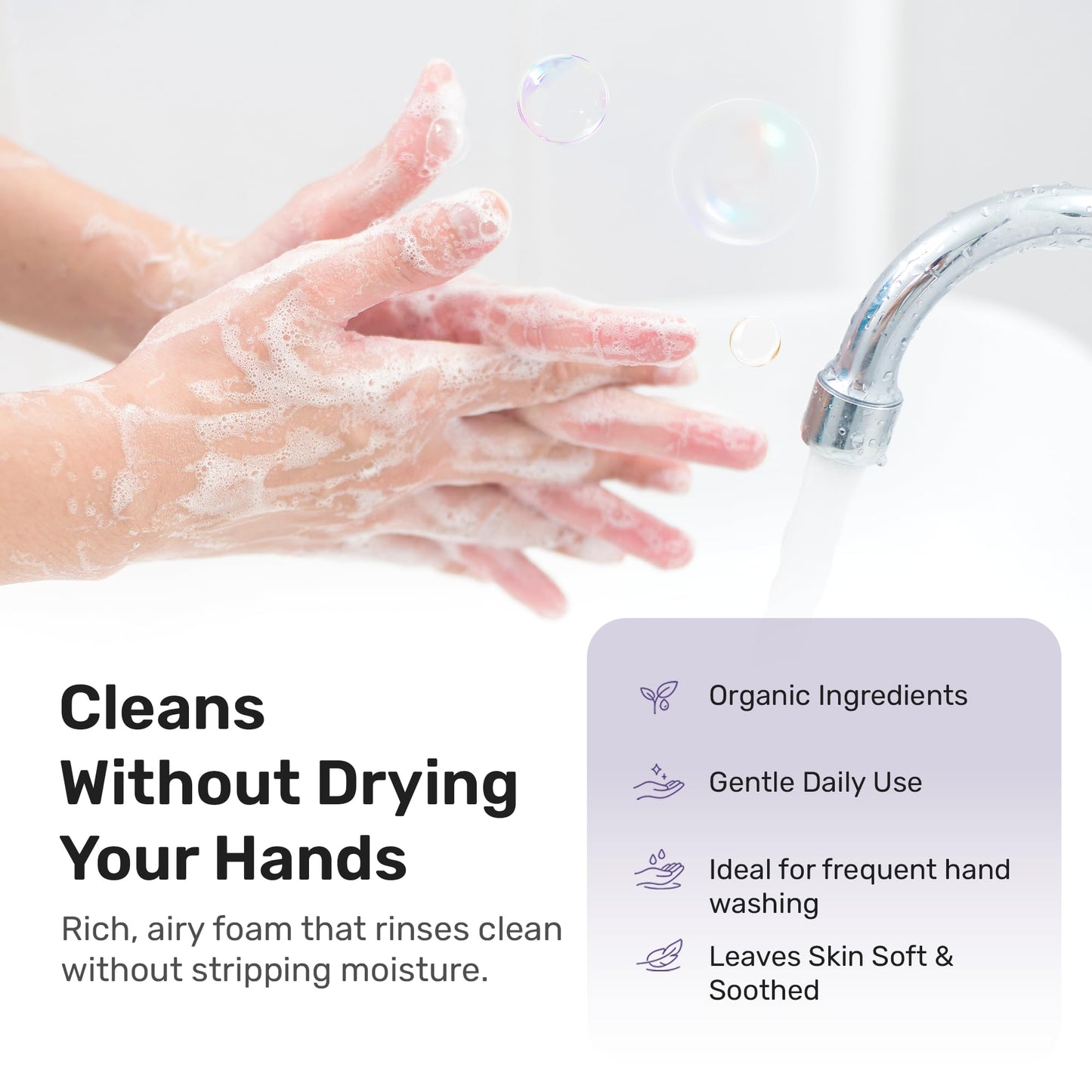 kosmatology Botanical Bliss (Lavender-Eucalyptus) Organic Foaming Hand Soap Refill | Moisturizing Hand Wash | Clean Ingredients, Infused with Essential Oils (34 fl oz)