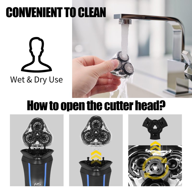 Universal Rotary Replacement Shaver Head,Compatible with Remington Shaver Series,for R3,R4,R5,R6,R7,R8,SP-3141 and SP-5161 Foils/Blades (Silver(2 Count))