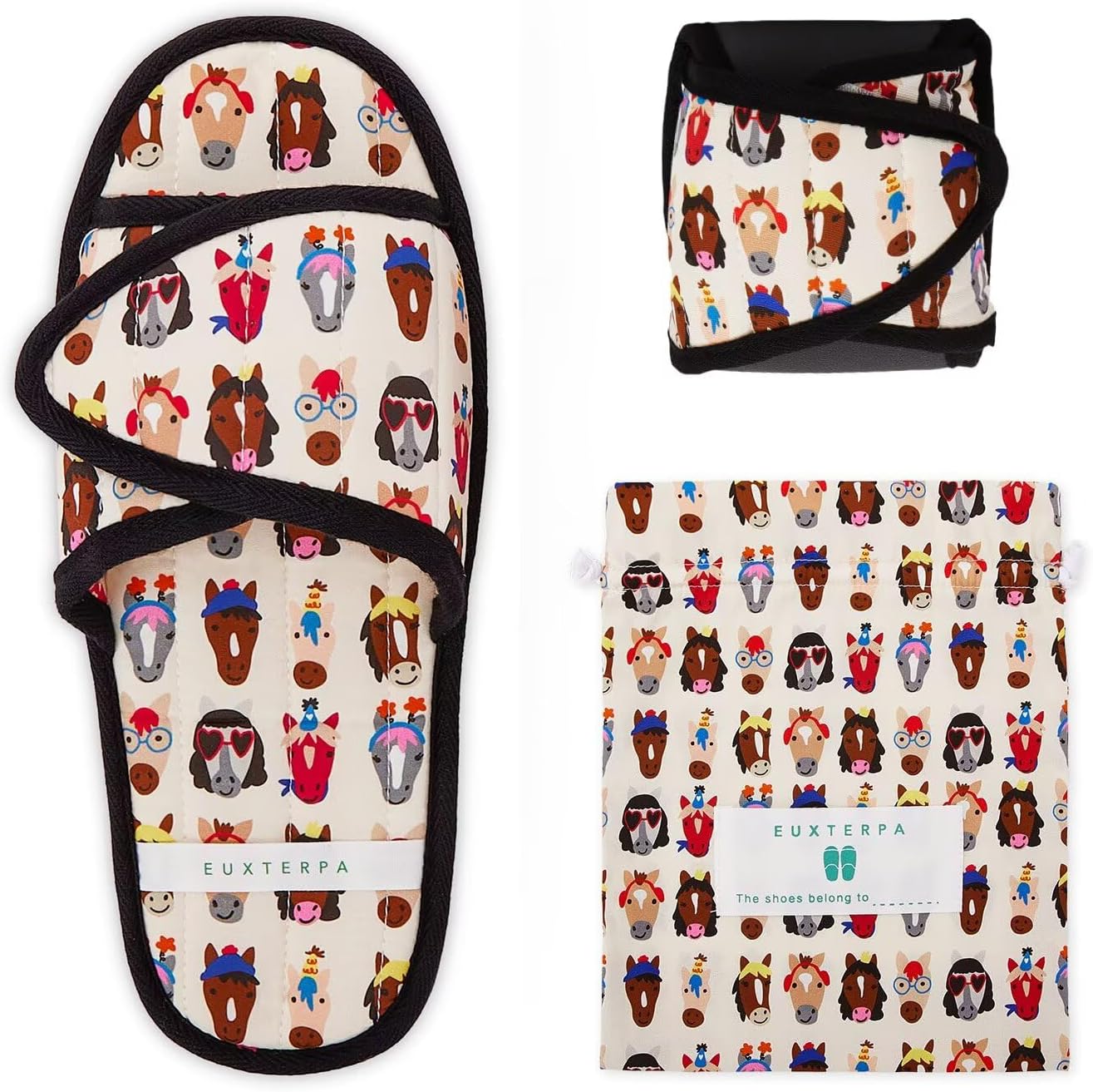 Women’s Travel Slippers - Lightweight Adjustable Foldable Design | Easy Carry with Storage Bag