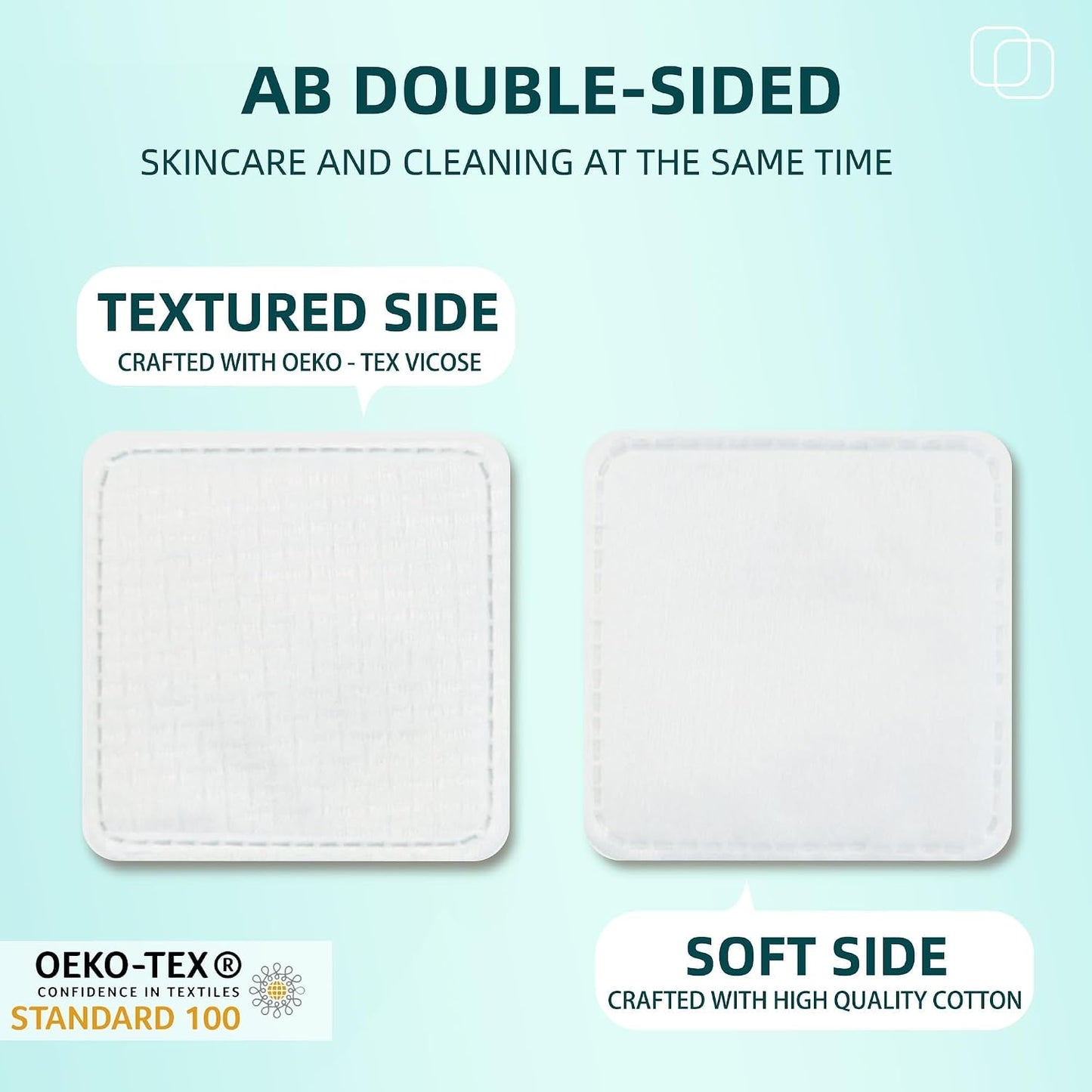 Exfoliating Cotton Pads - 100% Cotton, Extra-Soft & Lint-Free | 120 Count for Makeup Removal