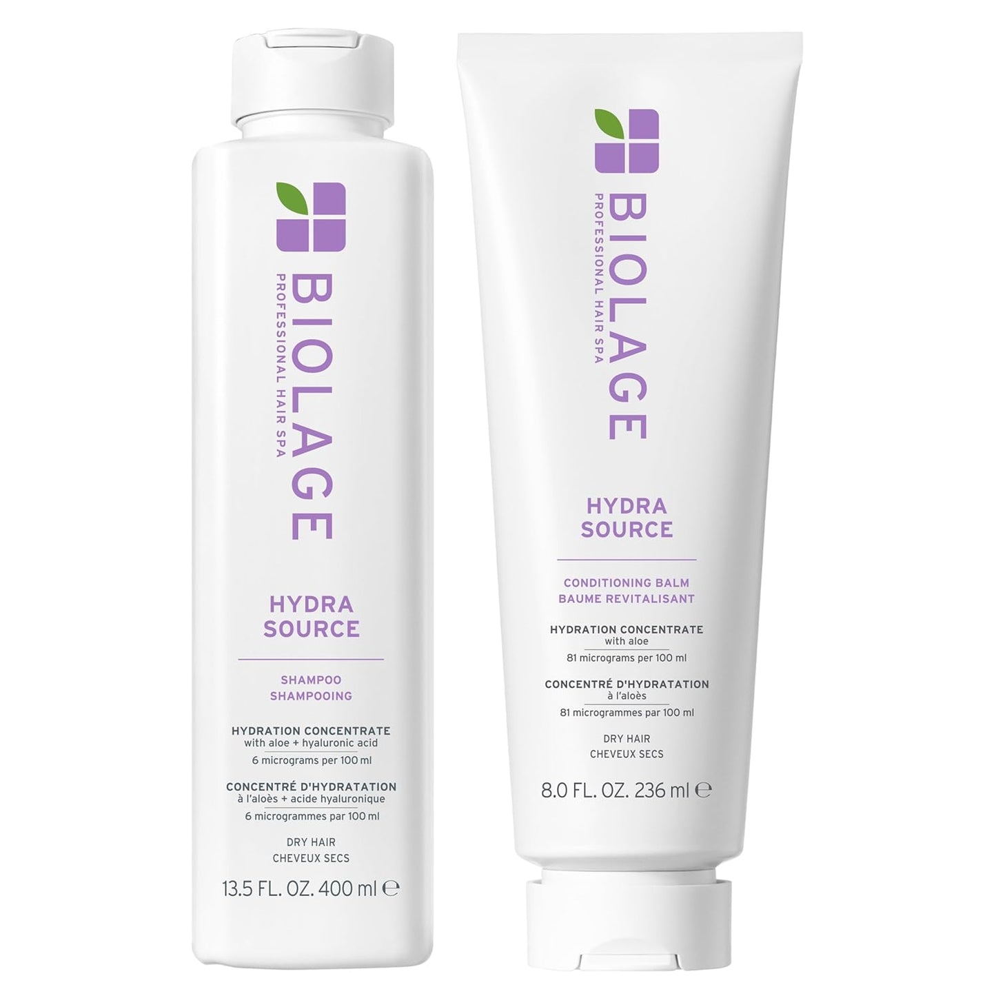 Hydra Source Shampoo & Conditioning Balm Set | Deep Hydration for Dry Hair, Infused with Aloe & Hyaluronic Acid