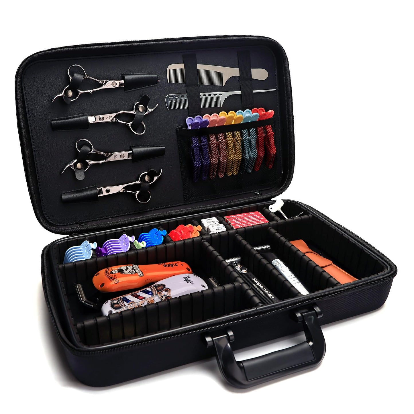 Barber Carrying Case,Barber Case, Stylist Tool Box Professional Salon Hair Cutting Grooming Kit Storage Organizer for Clippers, Scissors, Barber Supplies(Large)