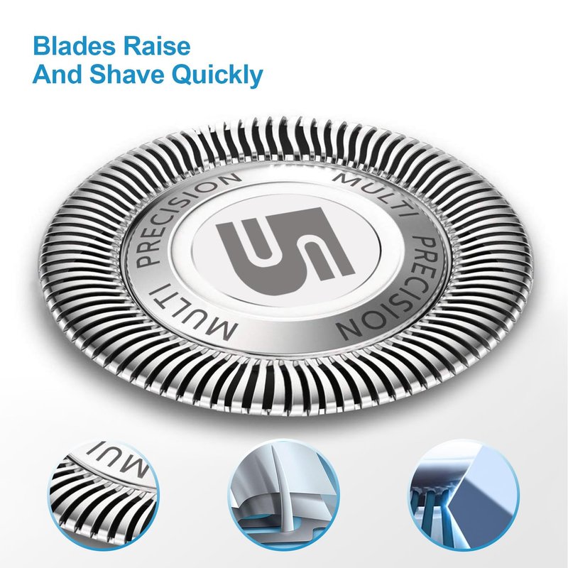 SH50 Replacement Heads for Philips Norelco 5000 Series with Blade Retaining Rings 3-pc Pack