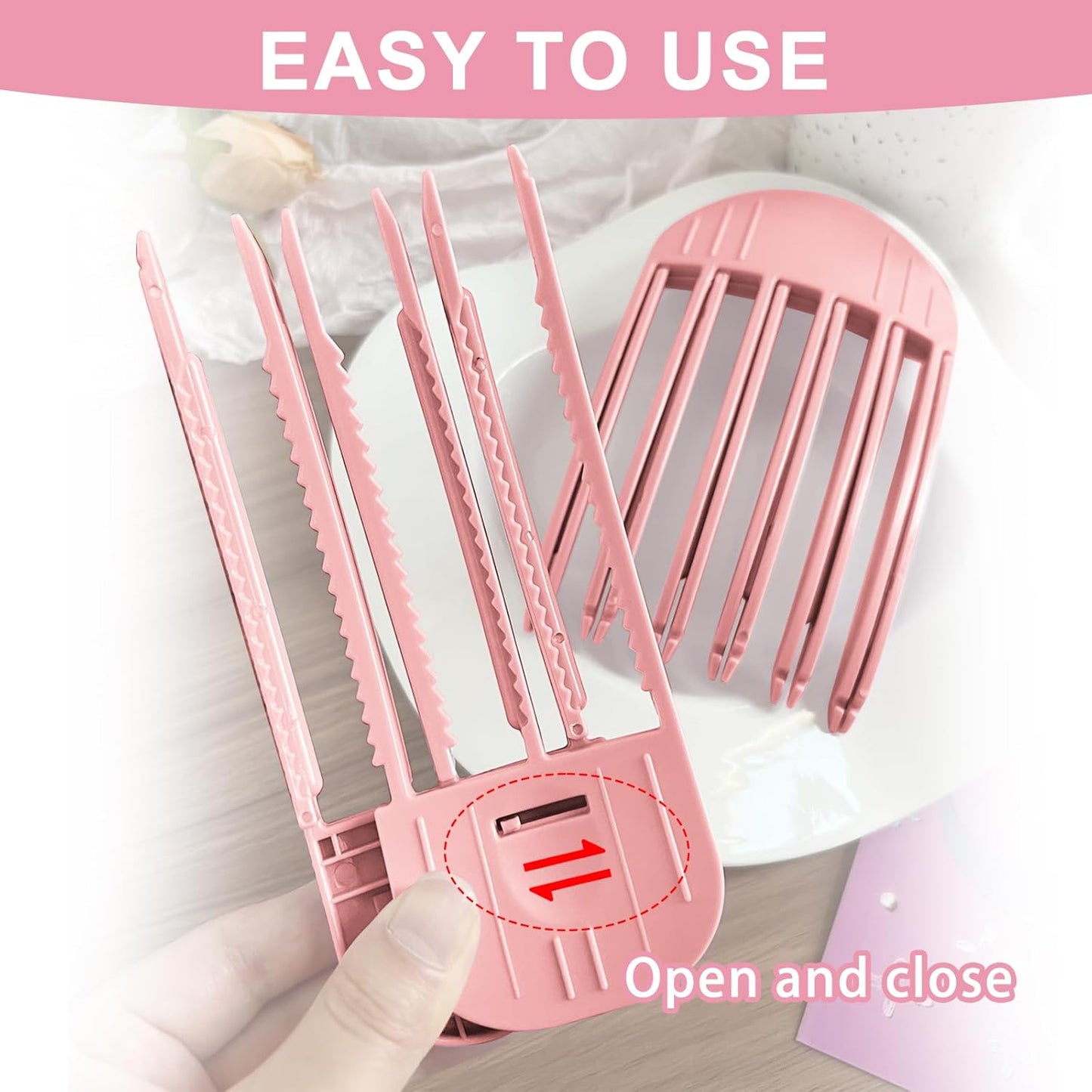 Volumizing Hair Clips for Women - No Crease Root Lifting Tool for Natural Puffy Styles | 2 Pcs, Pink