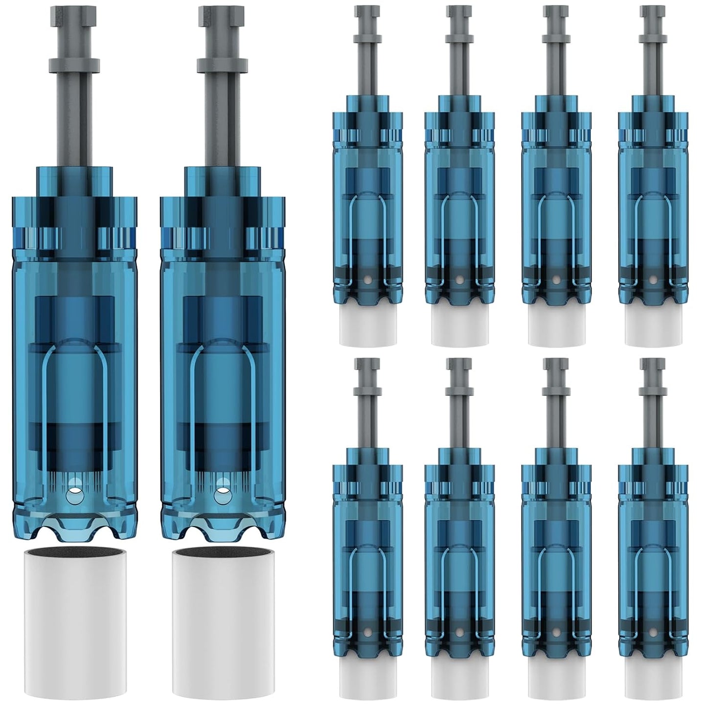 Microneedling Pen Cartridges - 12Pcs for Dr Pen M8S, A11, A8S, A9 | 0.25mm (4x36Pin, 4x18Pin, 4xRound Nano)
