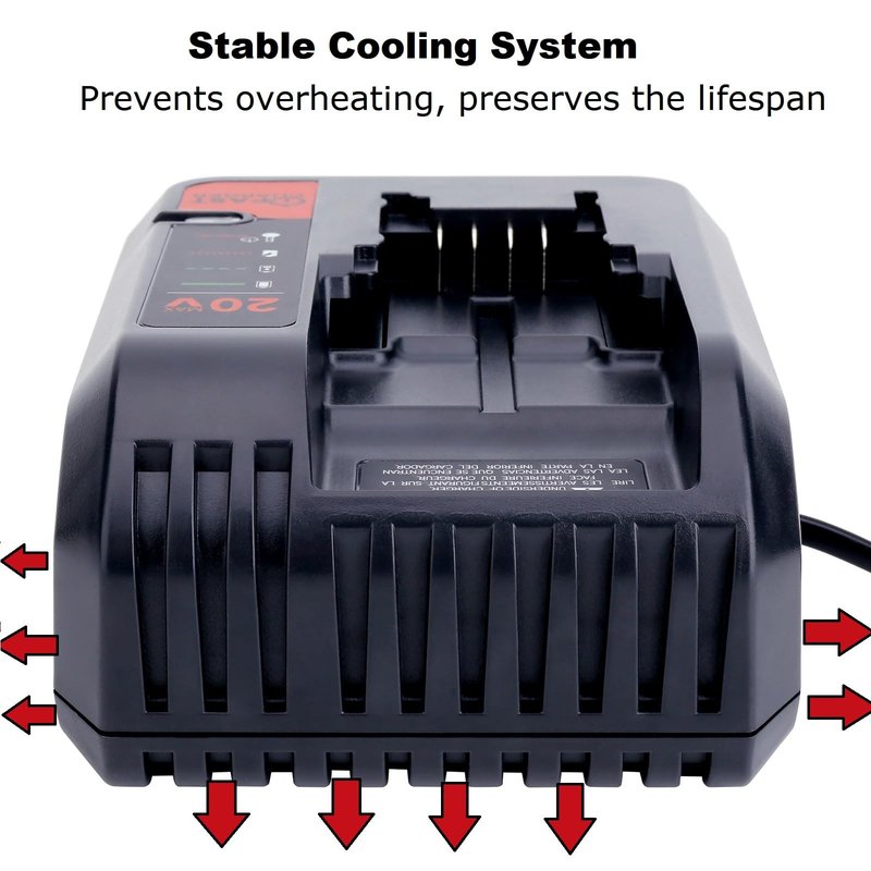 20V Fast Charger Compatible with Black and Decker 20V 12V Max Lithium Battery LBXR20 LBX4020 LBXR2020, BDCAC202B 20Volt 2A Lithium Charger Compatible with Black and Decker Drill Battery