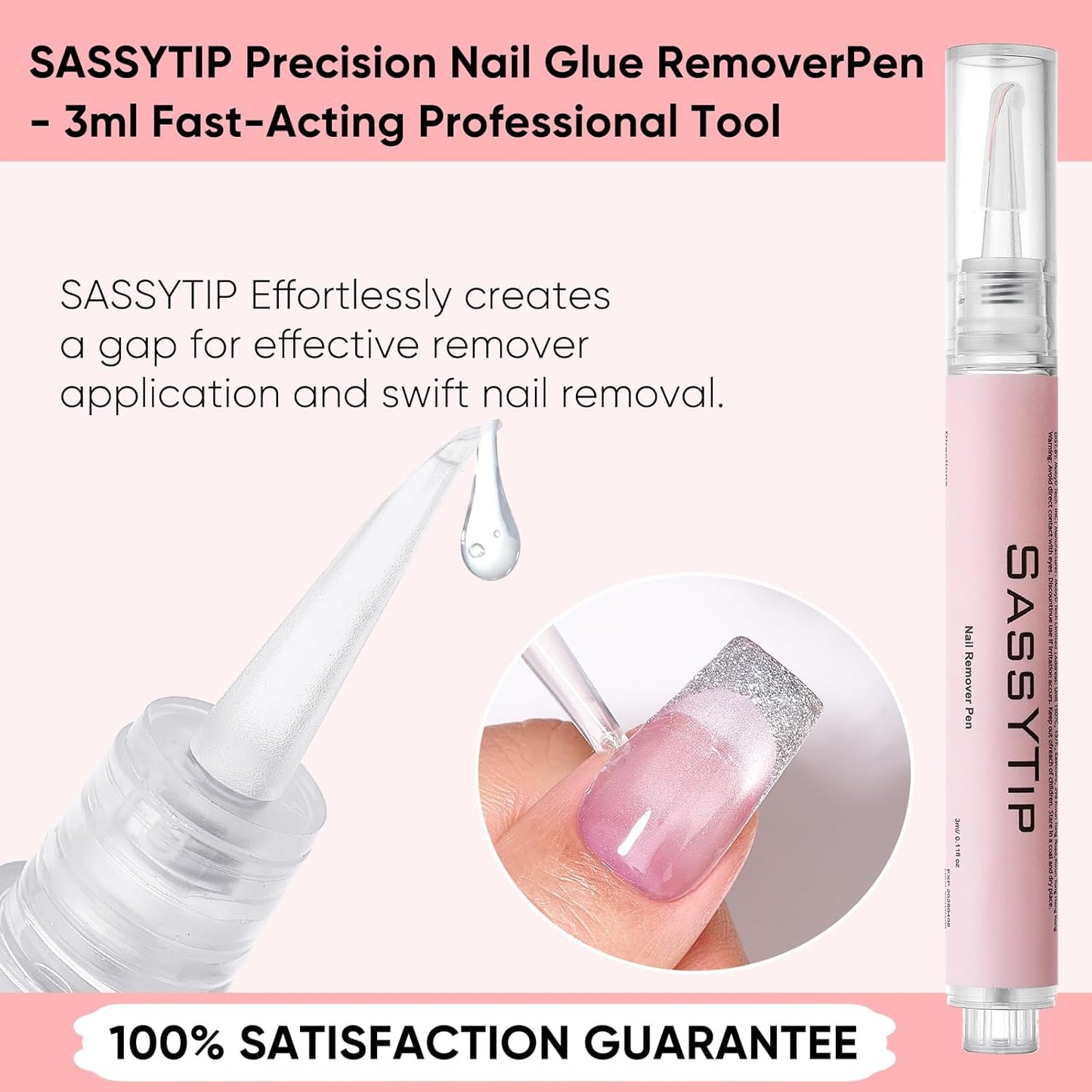 Nail Glue Remover Pen - Acetone-Free Gentle Formula for Press-On Nails | 0.11 fl. oz. (2 PCS)