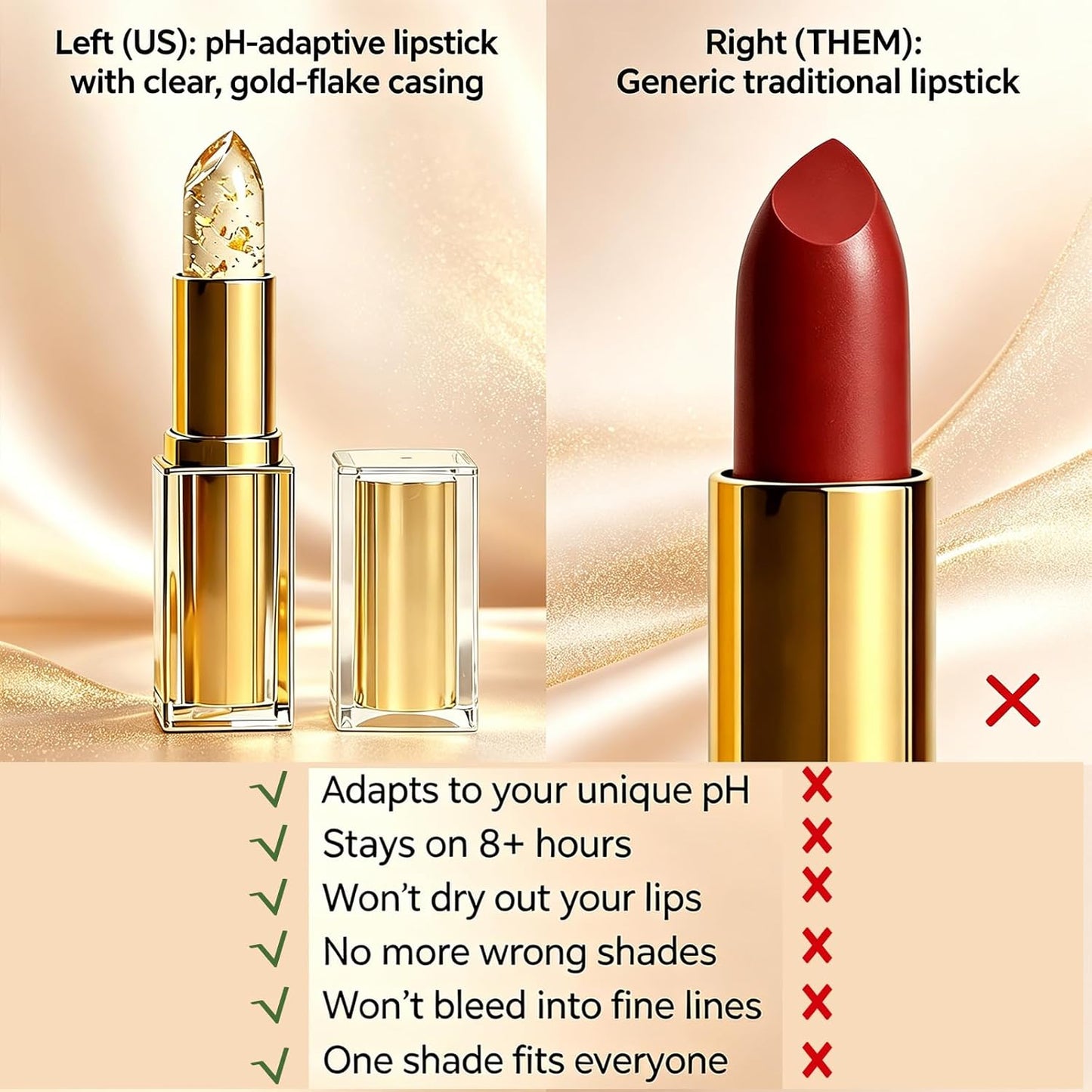Arellia Signature Lipstick - Skin-Adaptive PH Adjusting Formula for Older Women | Long-Lasting Moisturizing Tinted Balm (2pcs)