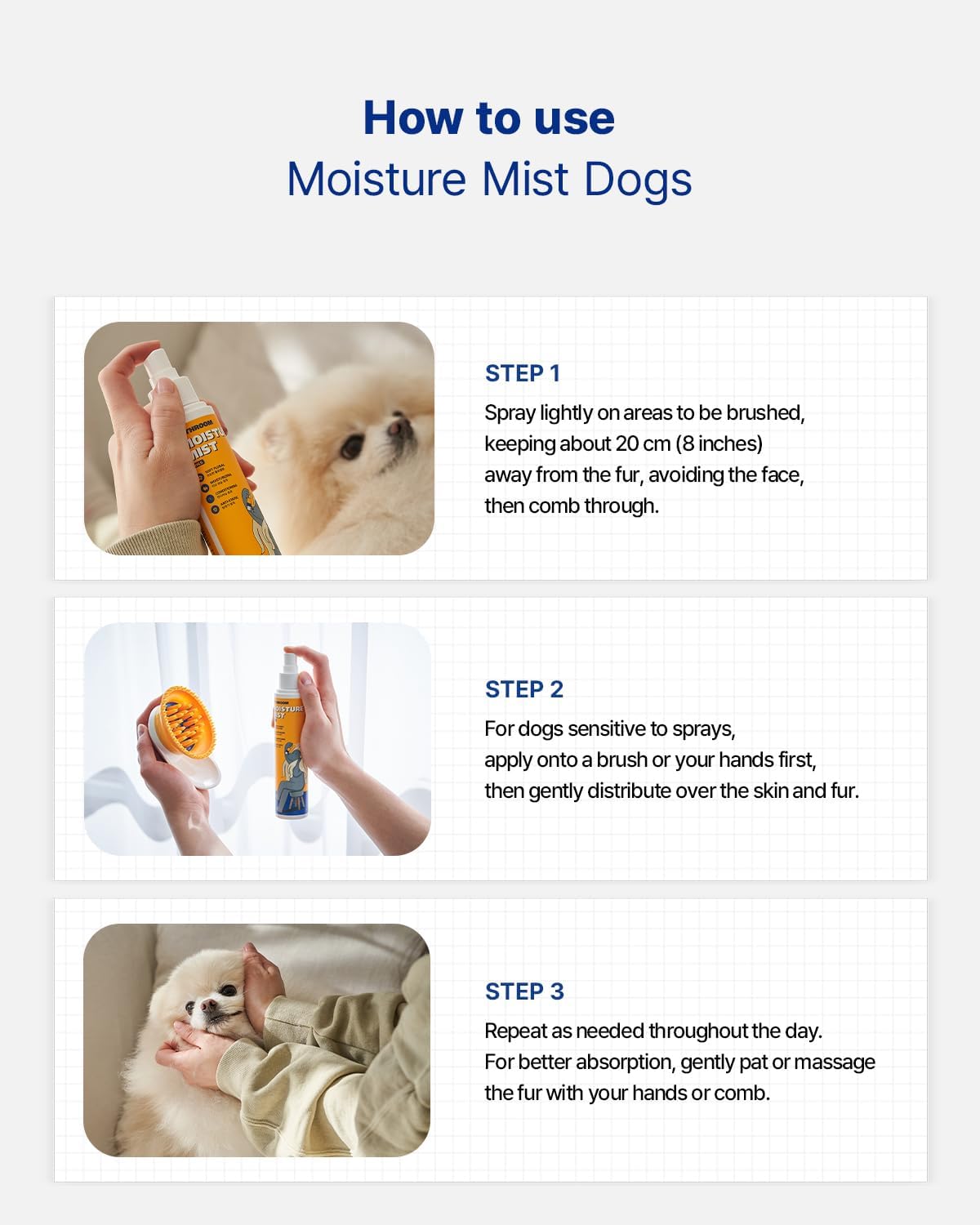Dog Moisture Mist - Hydrating & Dematting Dander Spray | Floral Scent, EWG Verified, 5.1 Fl Oz